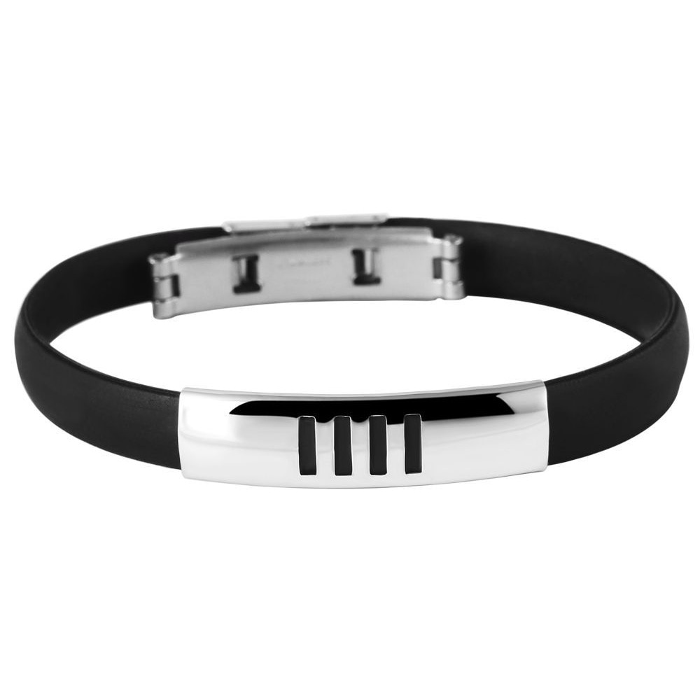 ADELIA ́S Damen Armreif "Unisex Armband – Armreif aus Kautschuk Ø 6,5 cm cm", 6,5cm, Kautschukschwarz, Kautschuk, Armbänder, Ideal als Geschenk für
