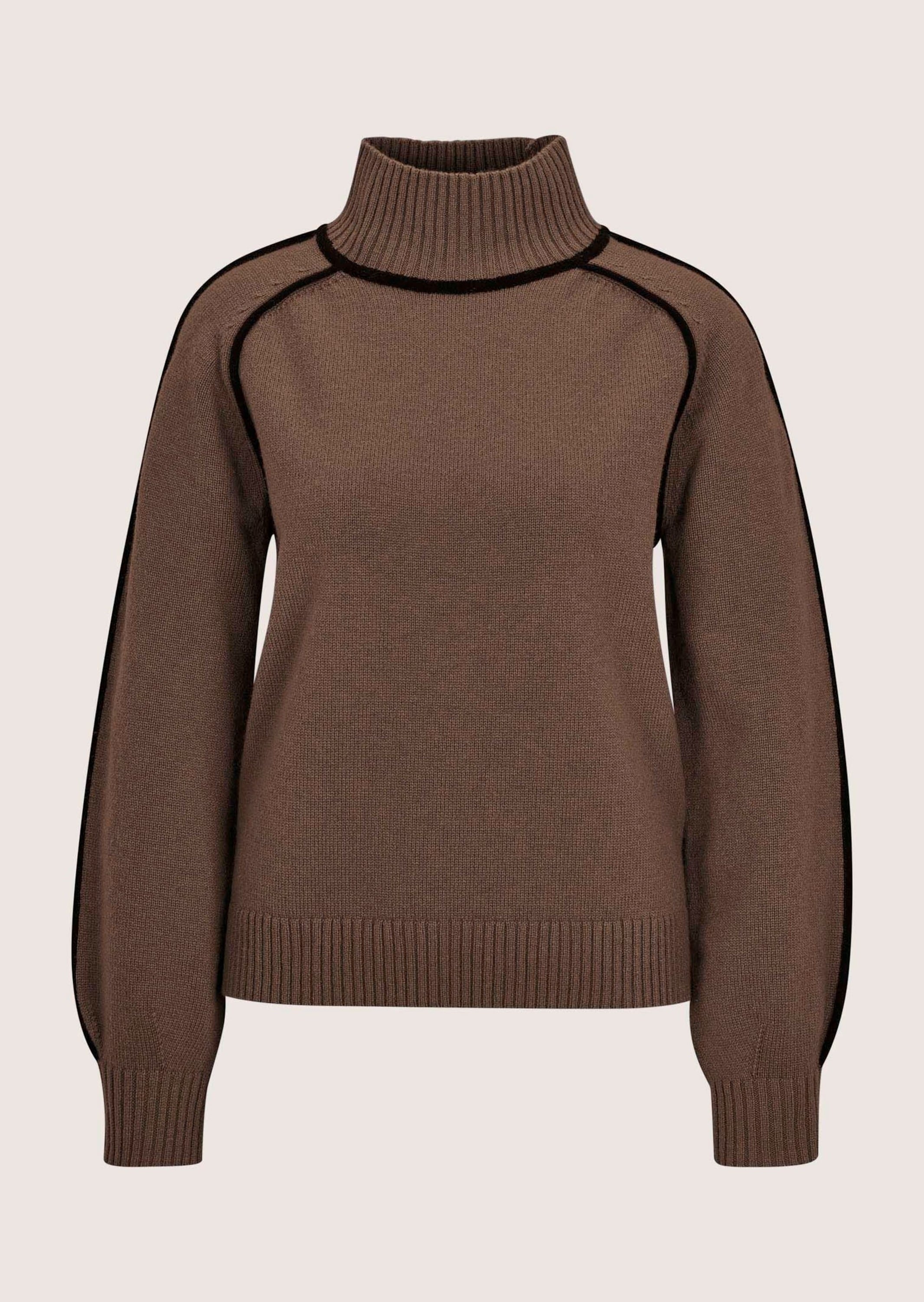 MADELEINE Longpullover "Feinstrickpullover Eleganter Strickpullover mit sportivem Esprit" Kontrastpiping