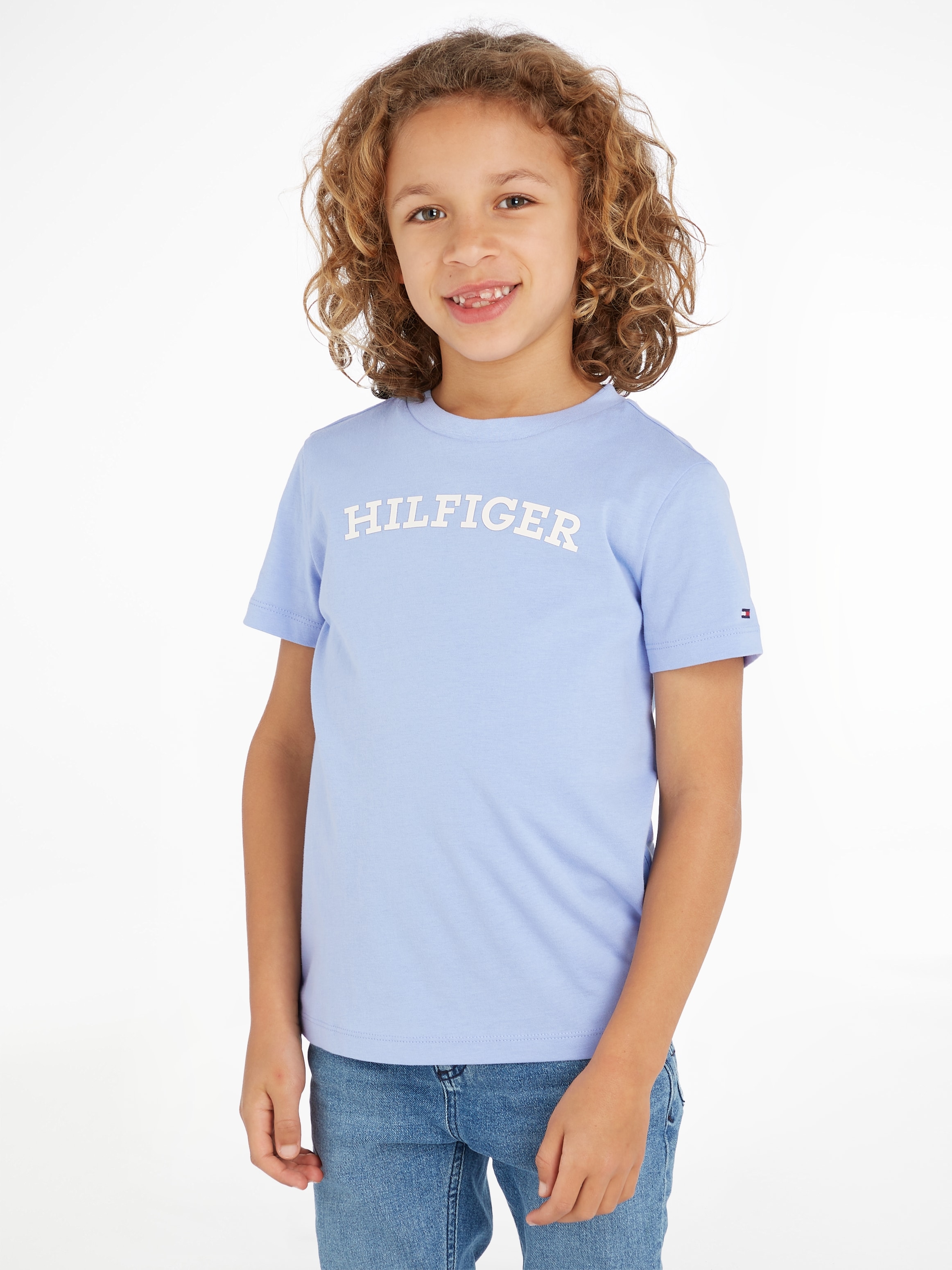 Tommy Hilfiger T-Shirt »HILFIGER ARCHED Schriftzug Logo- TEE S/S«, Hilfiger mit BAUR kaufen 