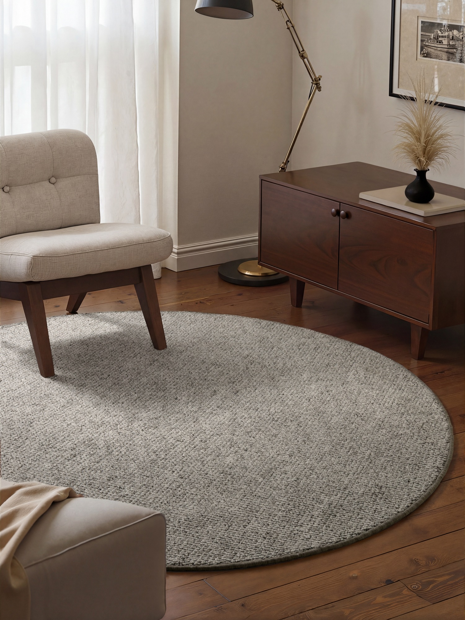 HANSE Home Teppich »Wolly 2« rund 12 mm Höhe Flachgewebe, Skandi, Woll-Optik, Esszimmer, Wohnzimmer, Flur