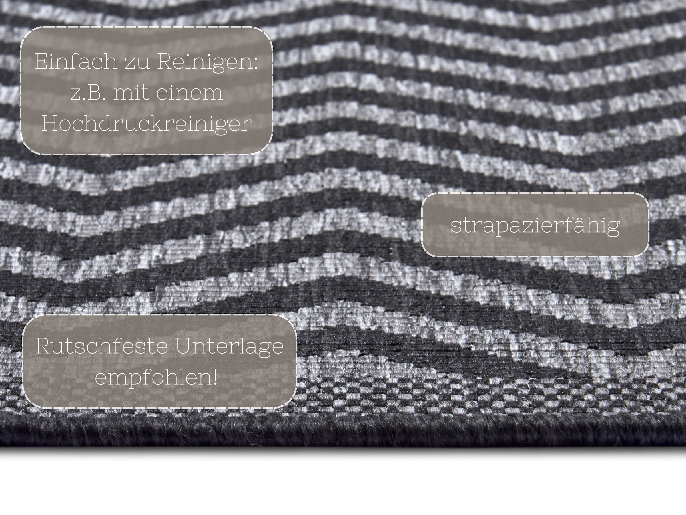 NORTHRUGS Teppich »Palma Wendeteppich«, rechteckig, 5 mm Höhe, In-& Outdoor, Wetterfest, Balkon, Läufer, Wohnzimmer, Wasserfest