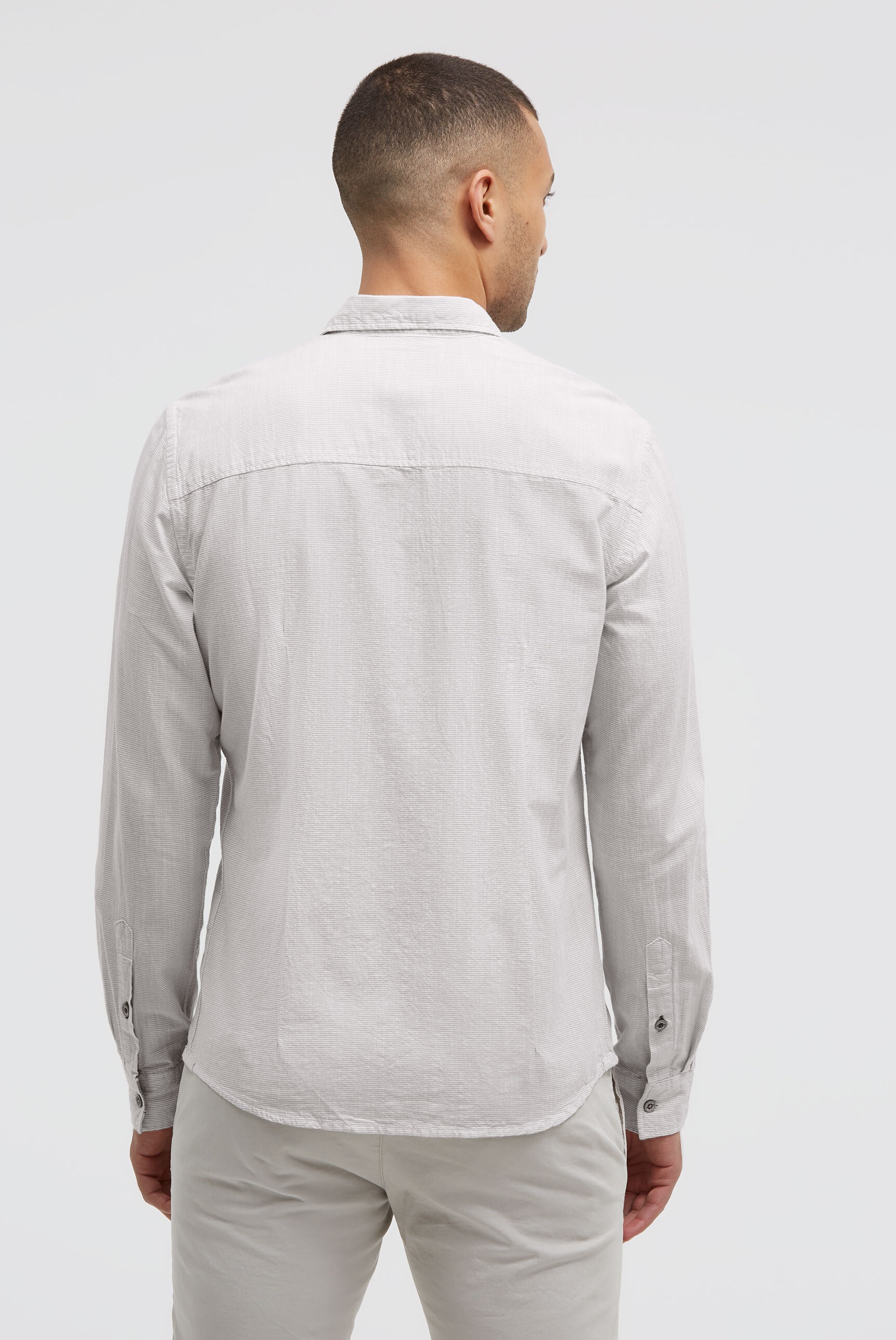 CMPD Langarmhemd mit filigranem Streifenmuster