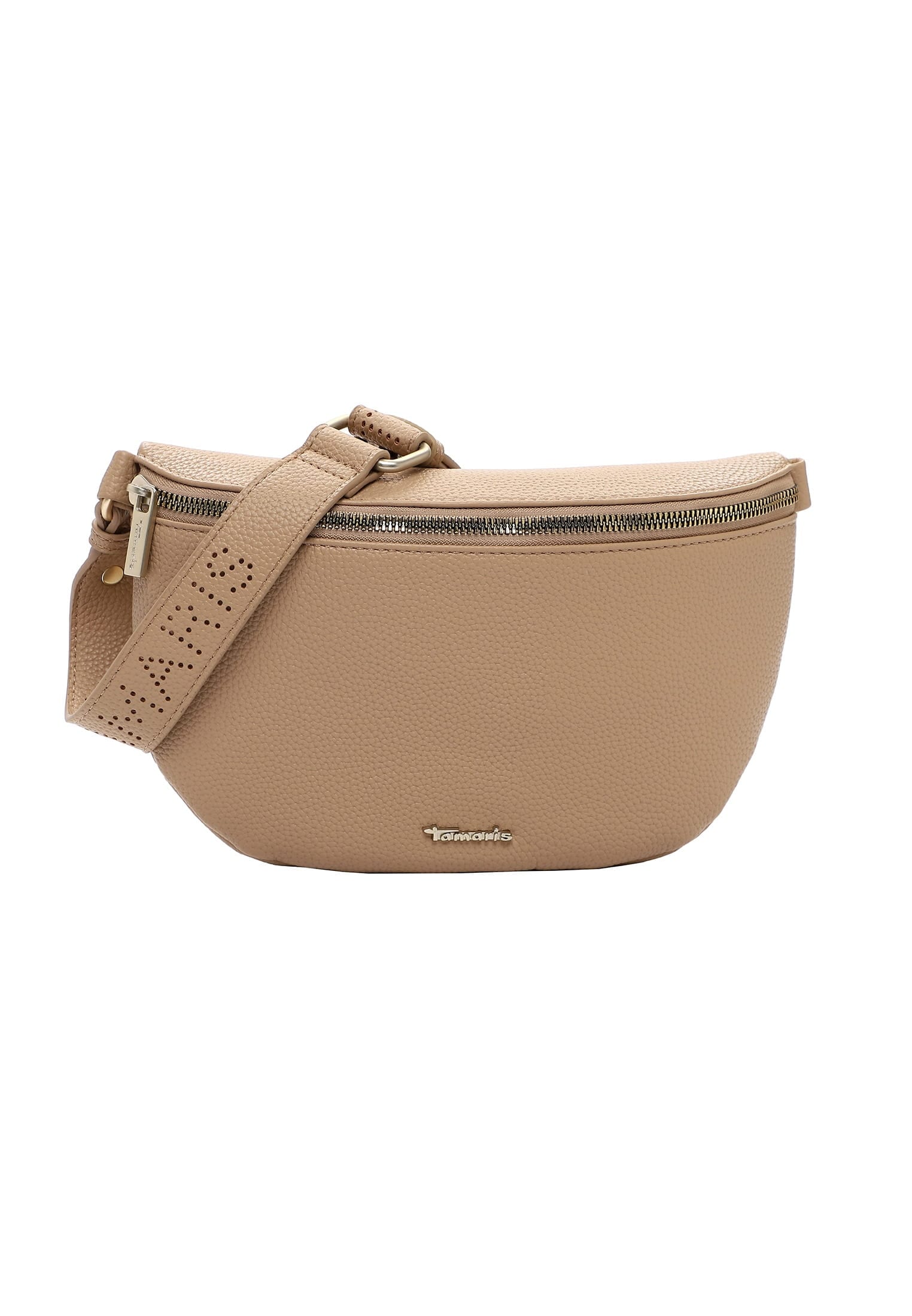 Umhängetasche TAMARIS "Umhängetasche TAS Kiri", Damen, Gr. B/H/T: 26cm x 17cm x 6cm 0, beige (sand 420), Polyurethan, Taschen Umhängetasche