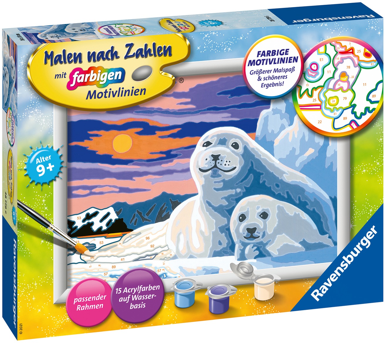 Ravensburger Malen nach Zahlen »Niedliche Robben«, Made in Europe