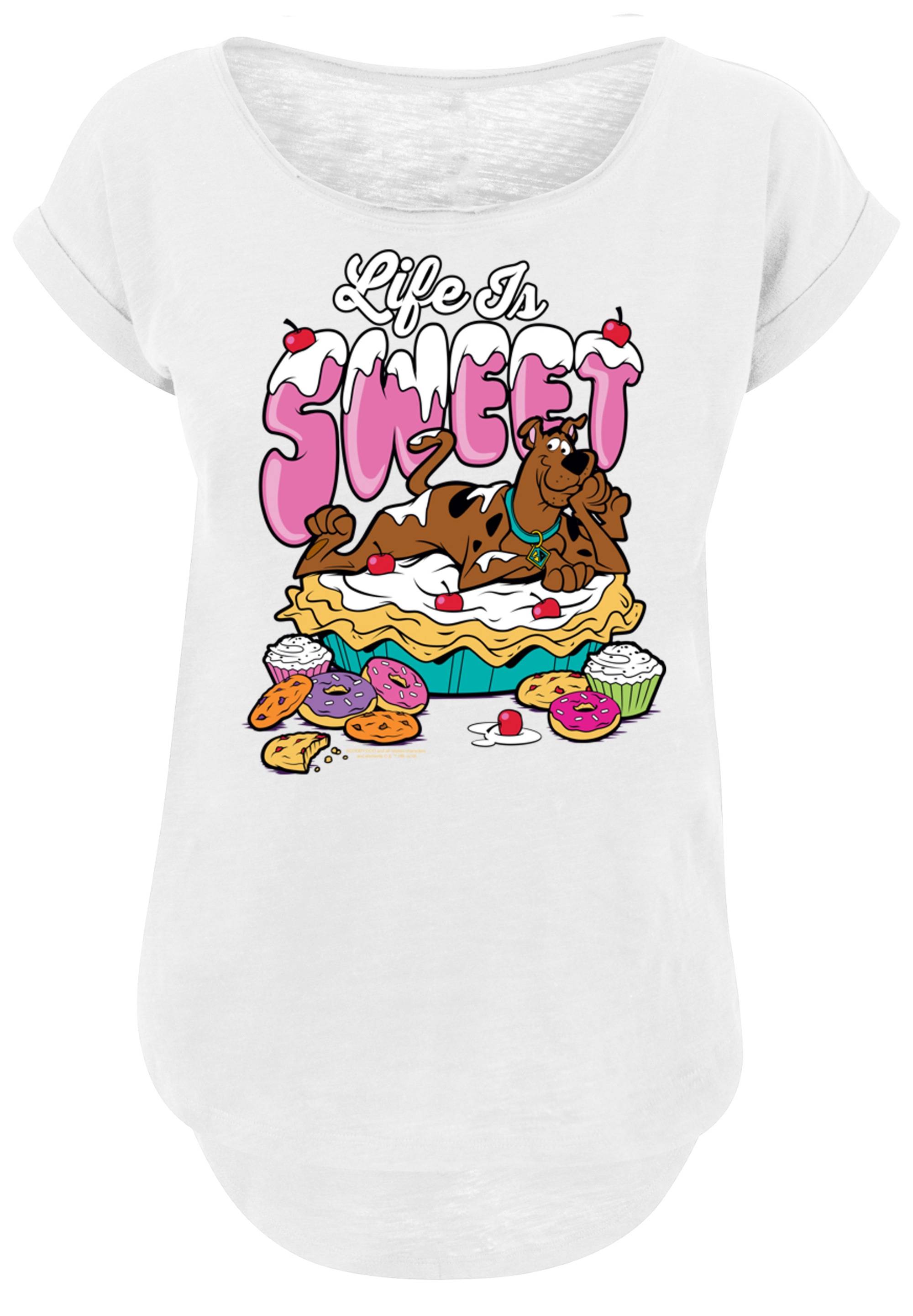 F4NT4STIC T-Shirt »Scooby Doo Life Is Sweet«, Damen,Premium Merch,Lang,Longshirt,Bedruckt