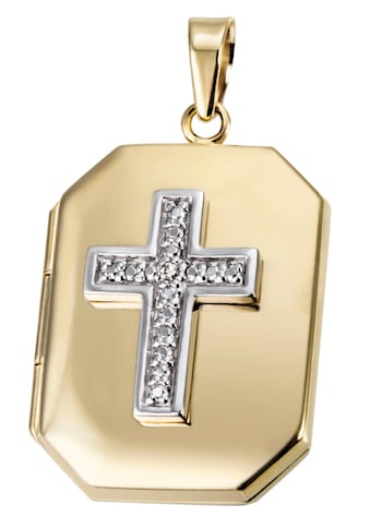 Medallionanhänger »Schmuck Geschenk Gold 375 Halsschmuck Anhänger Medaillon Kreuz«,...