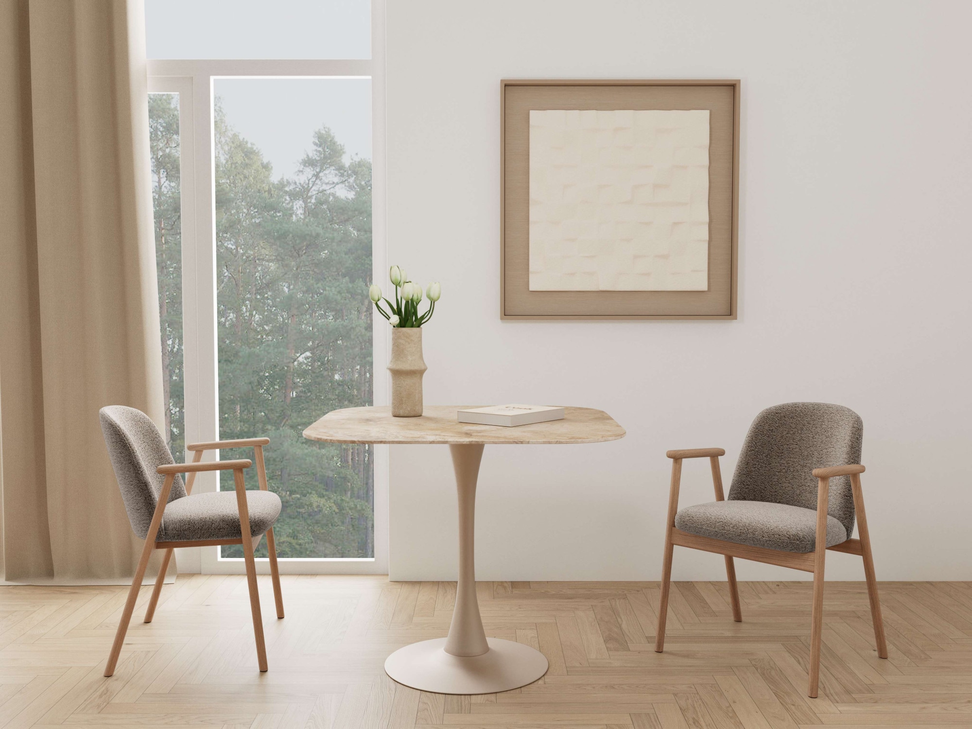 ACTONA GROUP Esstisch »Speisetisch« B/T/H: 90x90x75,  Tisch braun, polierte Keramiktischplatte
