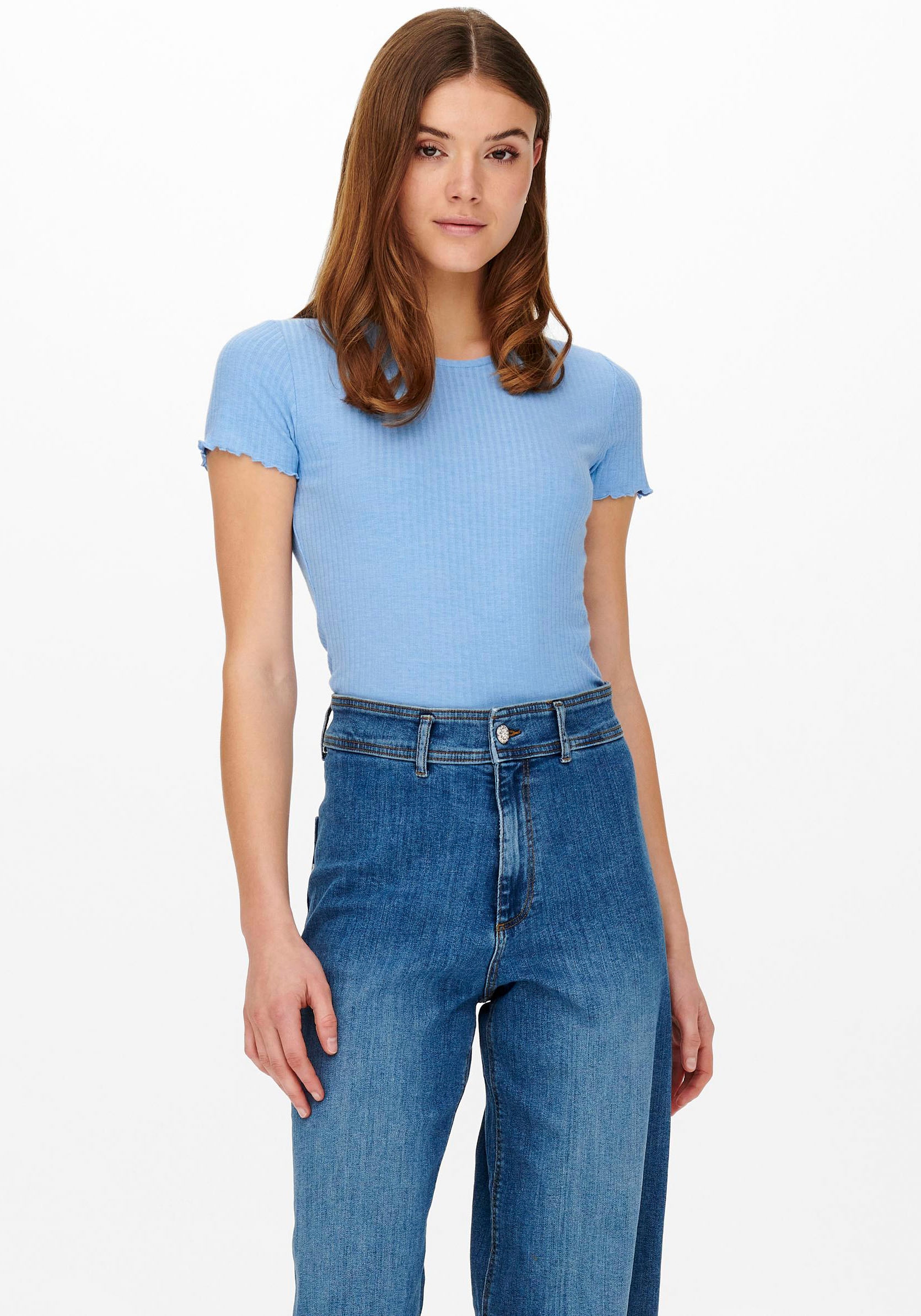 ONLY Rundhalsshirt "ONLEMMA S/S SHORT TOP NOOS JRS" Rundhals, modisch, regu günstig online kaufen