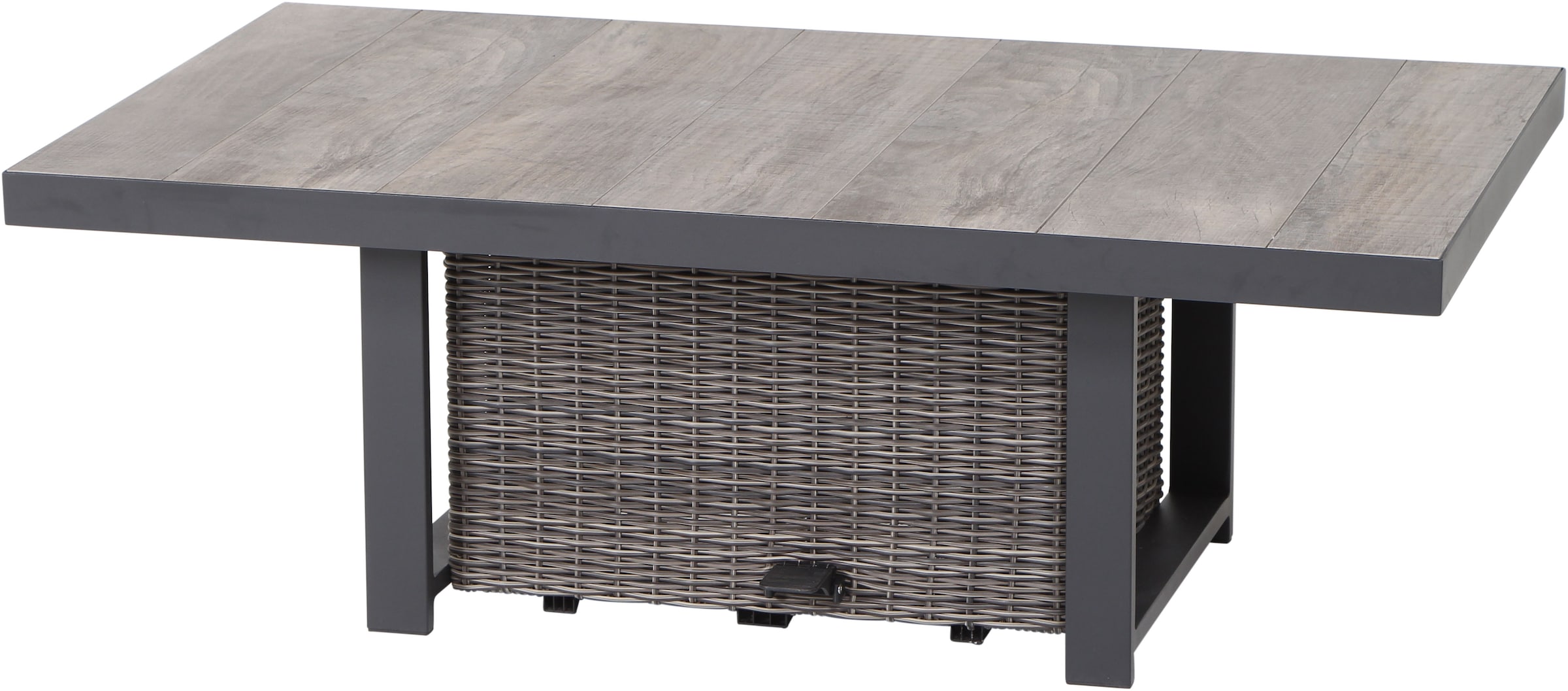 Siena Garden Gartentisch »CORIDO Lift-Tisch 130x75cm charcoal grey« Aluminiumgestell matt anthrazit, Tischplatte aus Keramik, washed grey