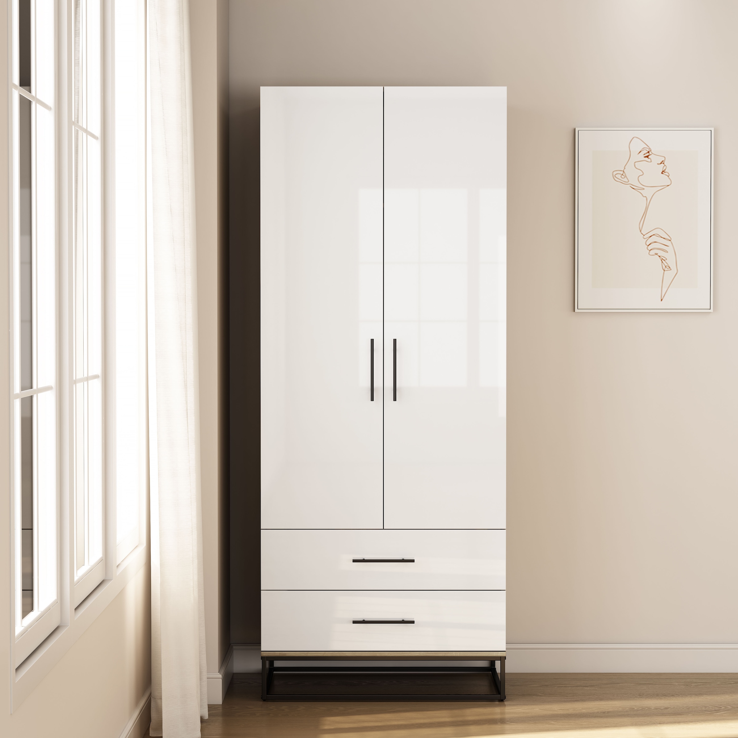 OTTO home Kleiderschrank "Lucca Schlafzimmerschrank Garderobe hochglanz Bes günstig online kaufen