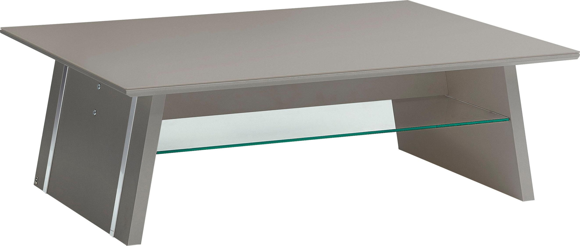 LEONARDO Couchtisch »CUBE«, mit Ablage, mit feinen Chromakzenten, Breite 125 cm