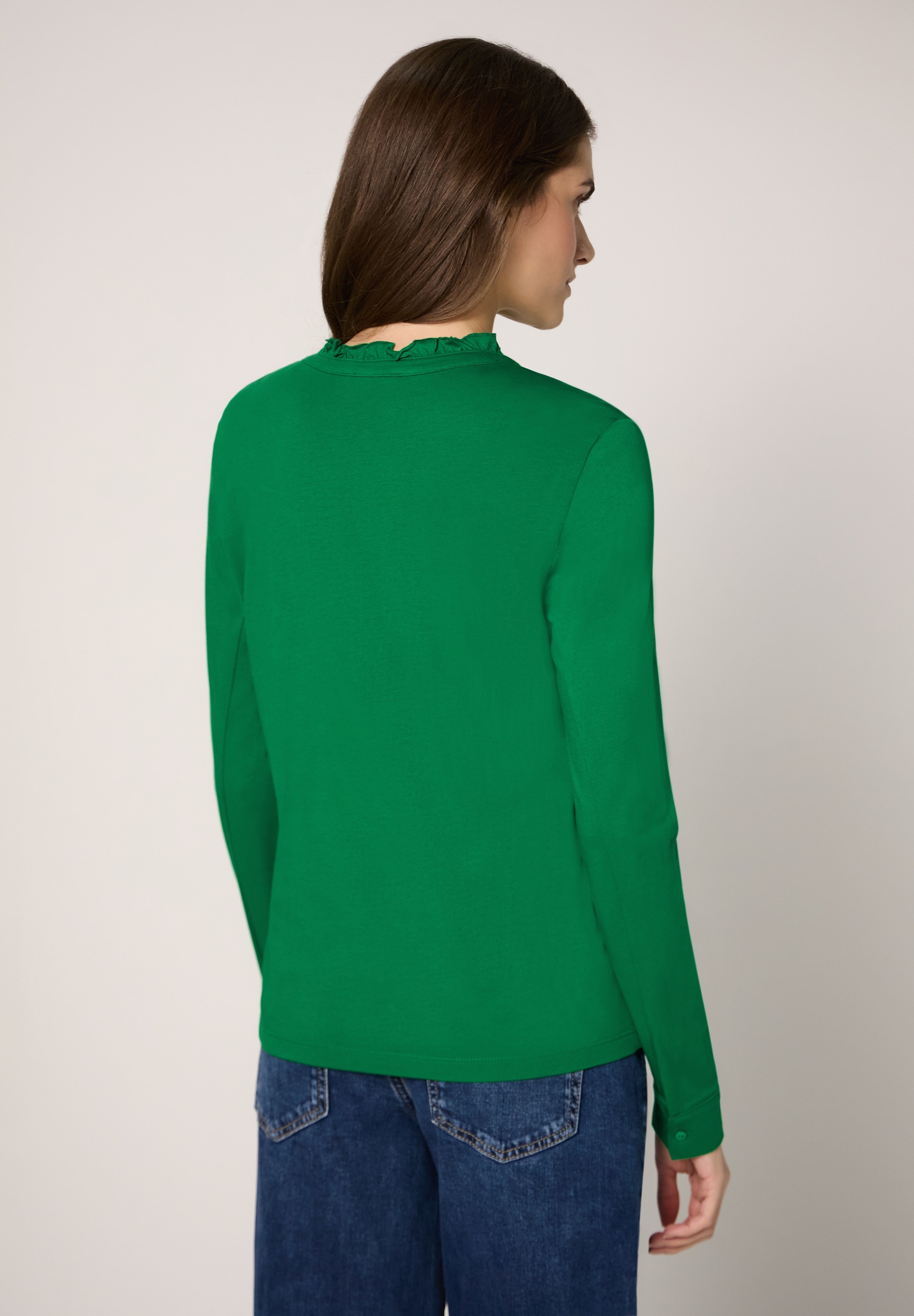 STREET ONE STUDIO Langarmshirt mit Rüschendetails