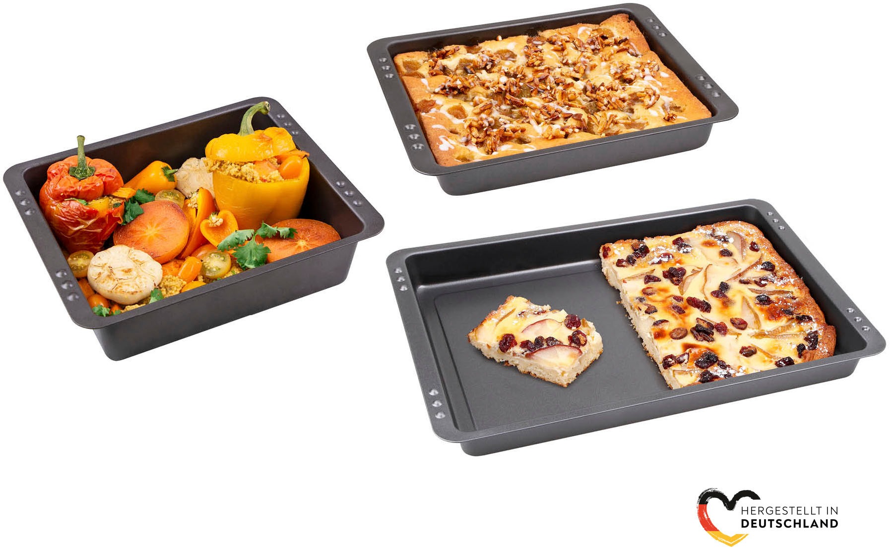 CHG Auflaufform »EasyOven«, Feinblech, (3 St.), 3-teilig, Made in Germany