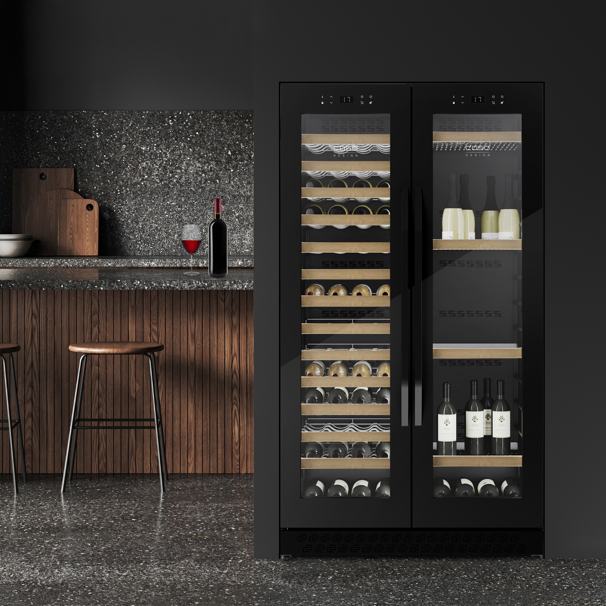 Caso Weinkühlschrank »WineChef Duo 122«, für 122 St. Standardflaschen á 075l