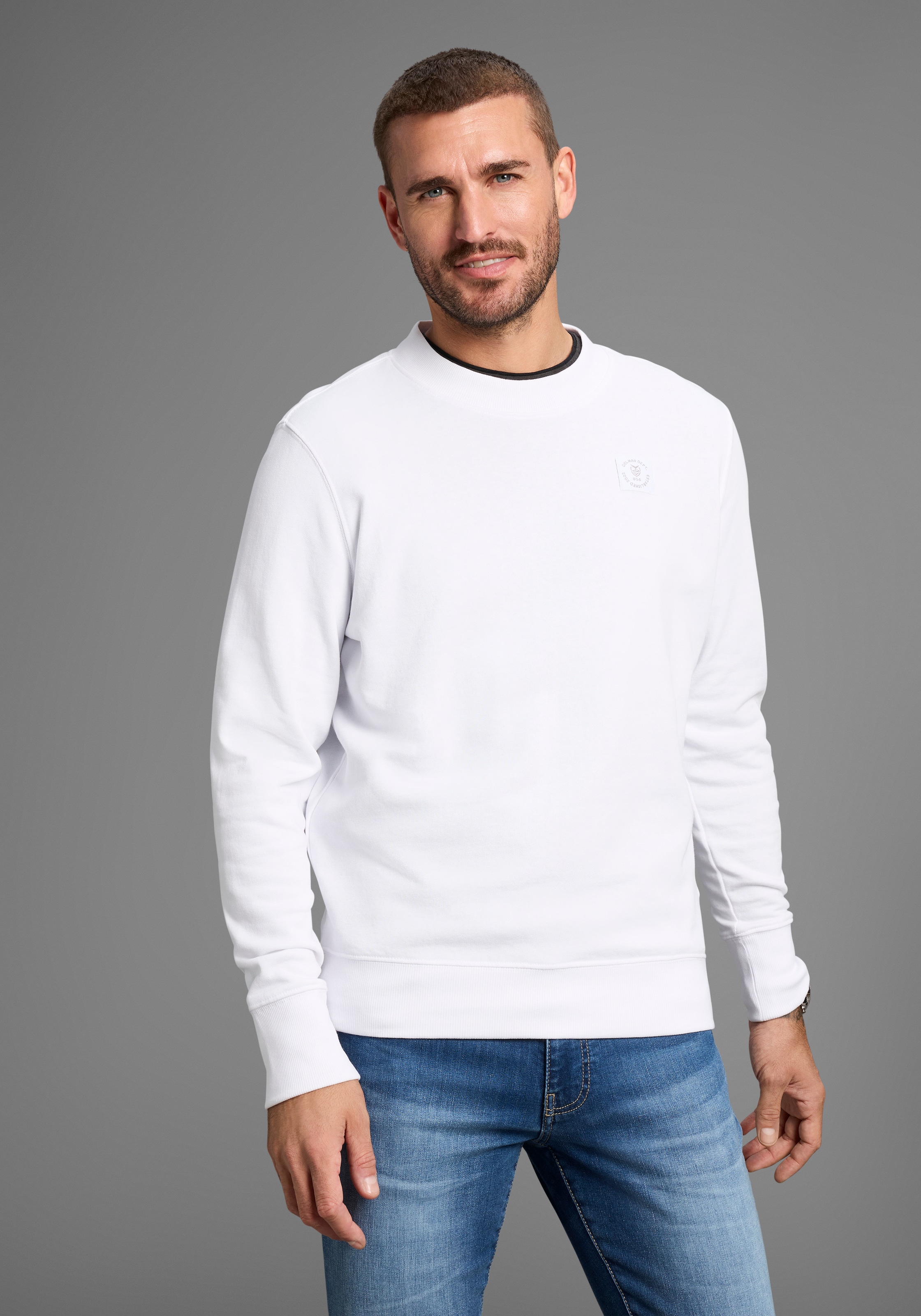 DELMAO Sweatshirt Langarm, Regular Fit, unifarben, günstig online kaufen