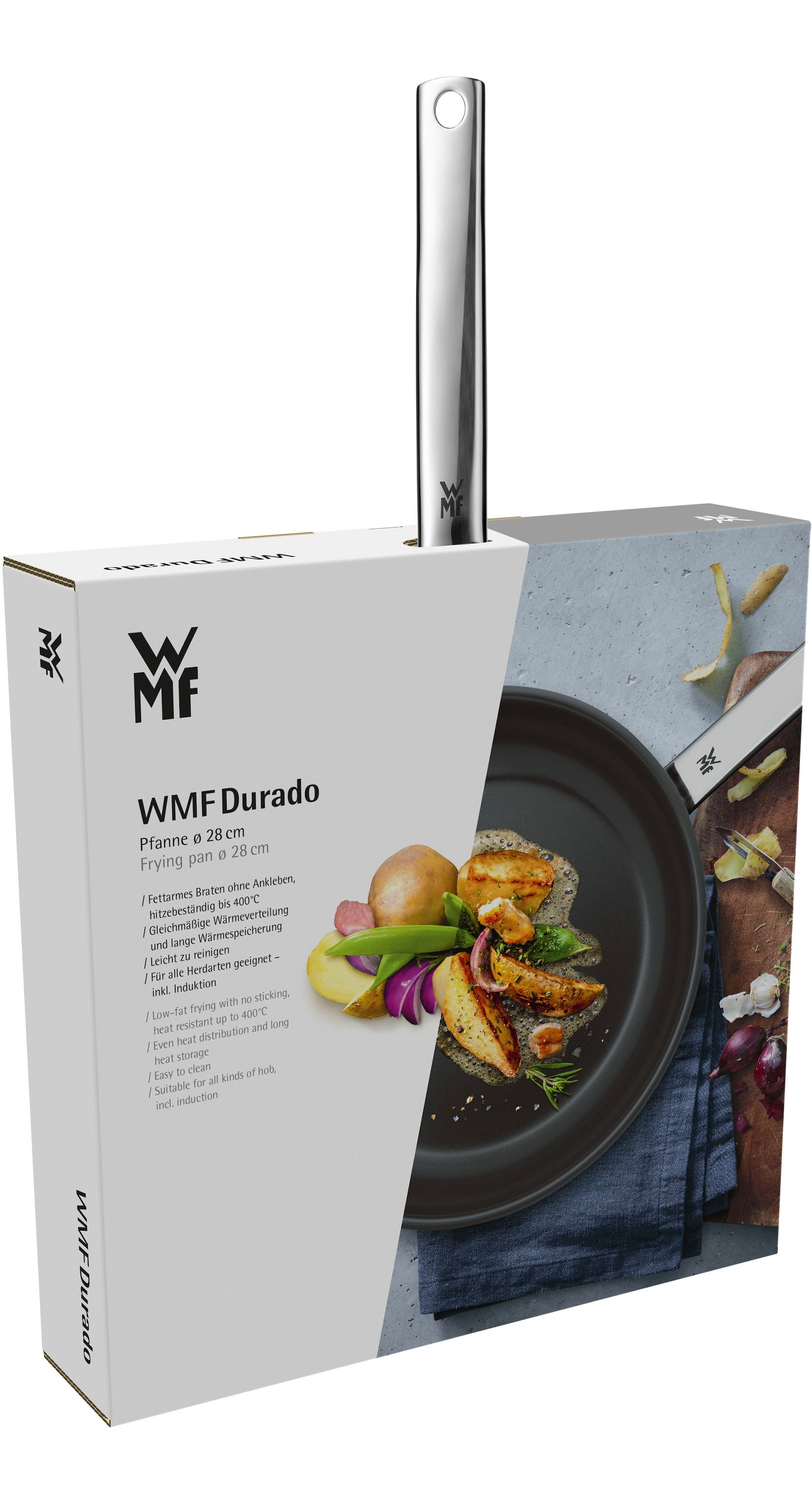 WMF Keptuvė »Durado Edelstahlpfanne 28 cm Induktion« Cromargan® Nerūdijančio plieno  Rostfrei 18/10 (1 tlg.) Antihaftbeschichtetfür alle Herdarten tinka energiesparend
