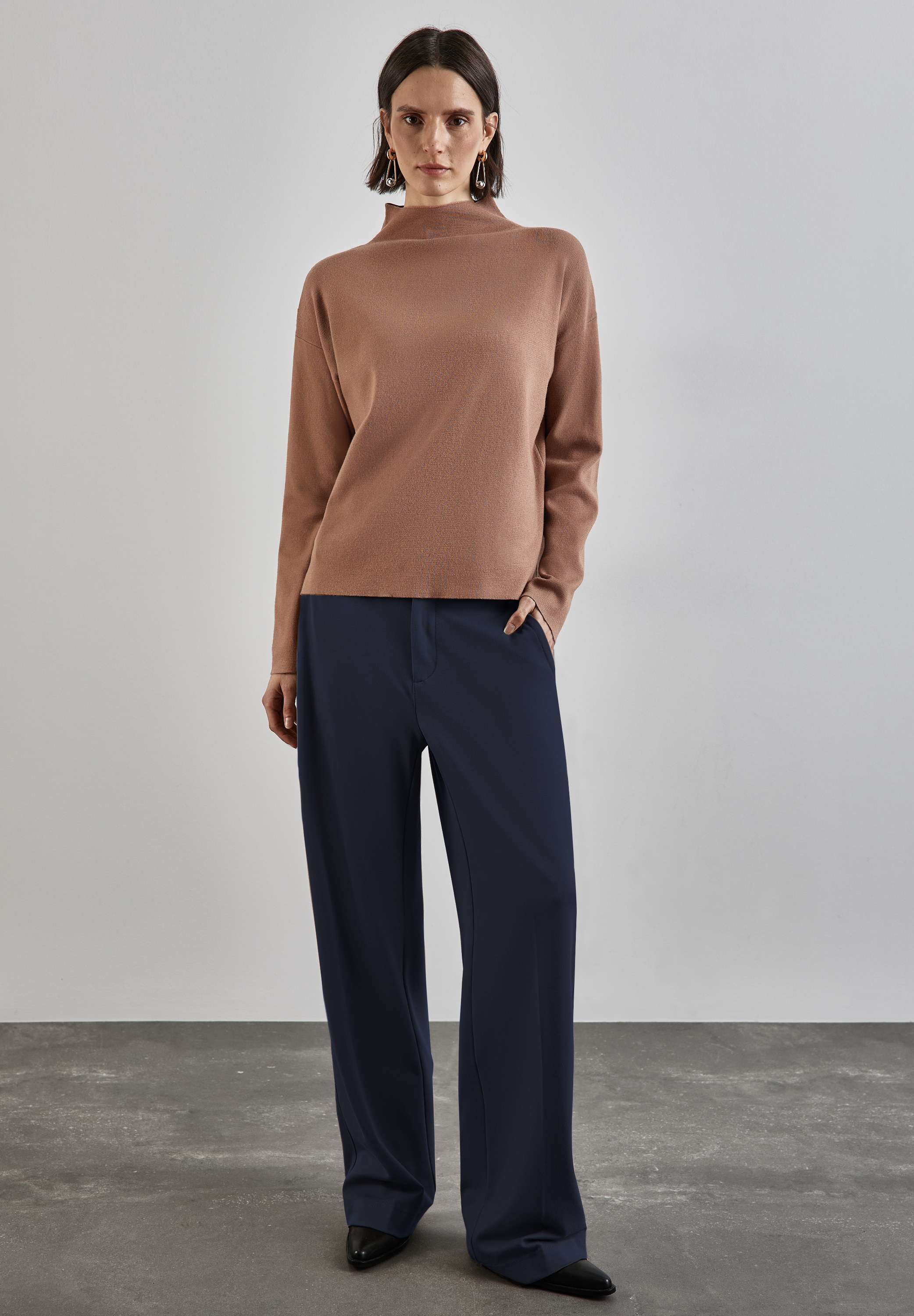 STREET ONE Strickpullover, mit Stehkragen