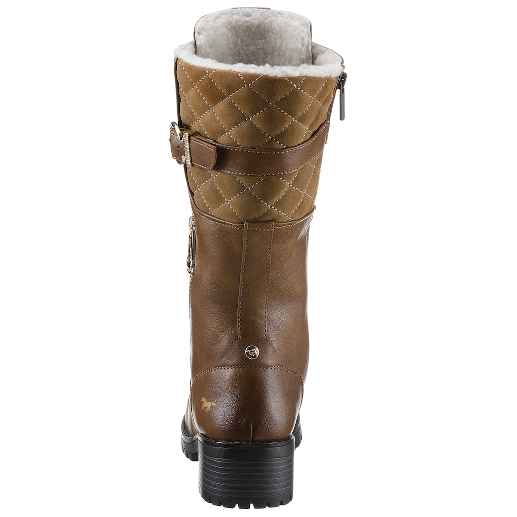 Mustang Shoes Winterstiefel, mit goldfarbenen Akzenten