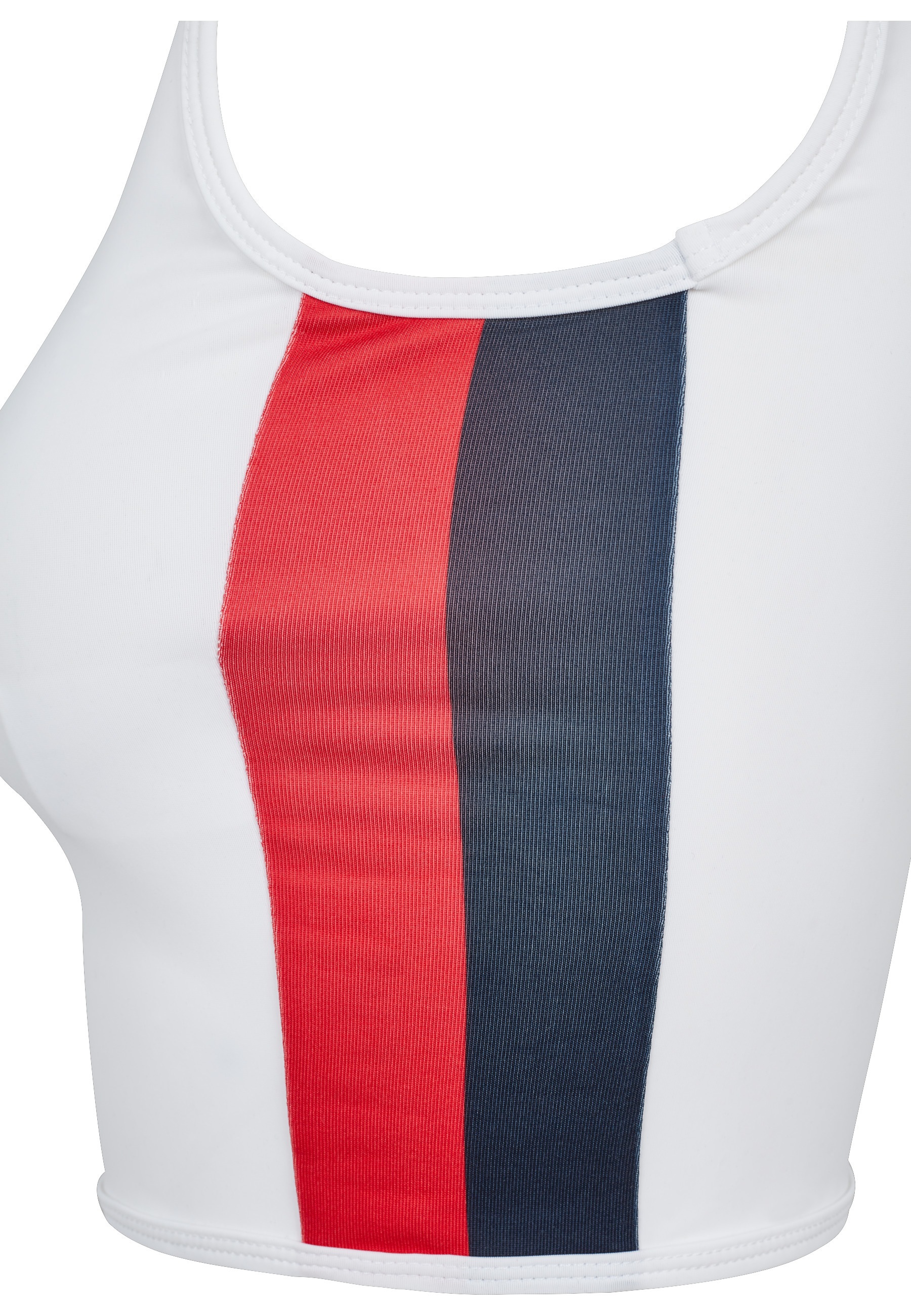 URBAN CLASSICS Tanktop »Urban Classics Damen Ladies Side Stripe Cropped Zip Top« 1 Stk.