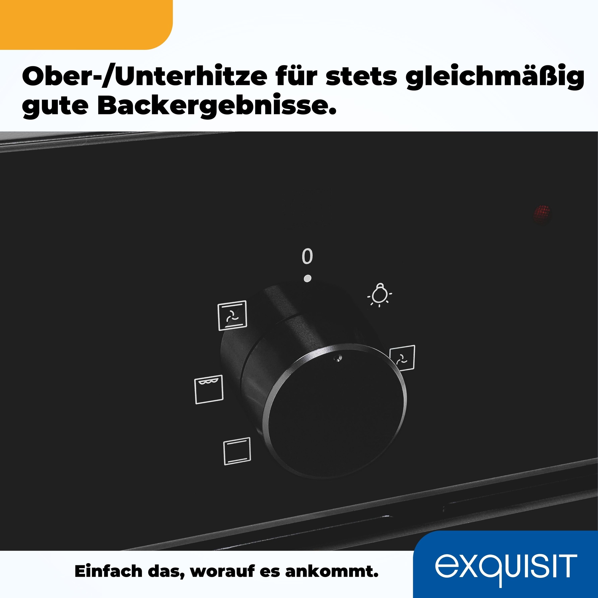 exquisit Einbaubackofen  »EBE278-U-020 schwarz«, mit Teleskopauszug nachrüstbar