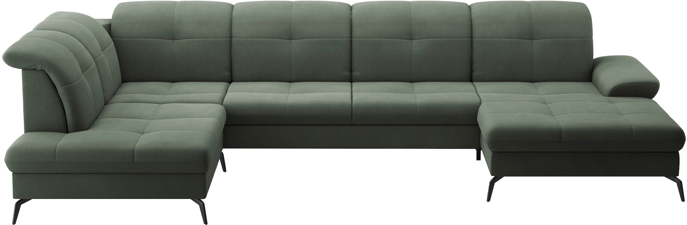 sit&more Wohnlandschaft »Amica, U-Form, inkl. Sitztiefenverstellung und Armteilverstellung«, wahlweise mit Kopfteilverstellung, Bettfunktion und Bettkasten