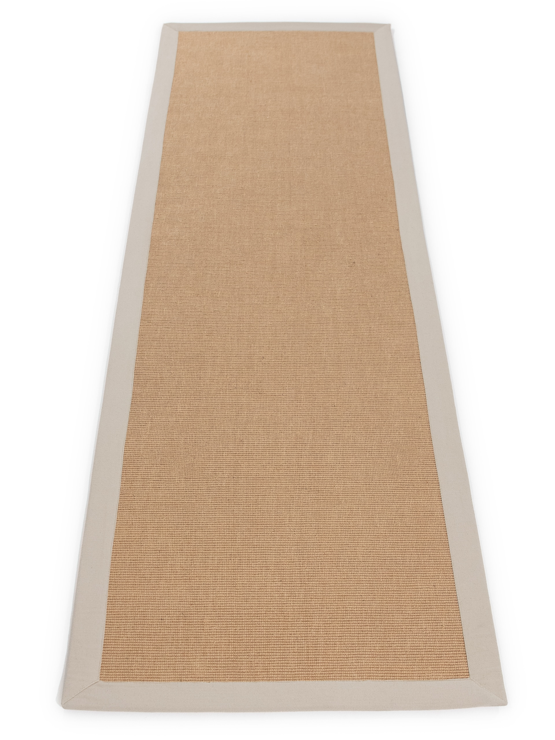 Sisalteppich CARPETFINE "Sisal , auch als Läufer erhältlich", grau (taupe), B:75cm H:5mm L:350cm, Sisal, Teppiche, Sisalteppich, mit farbiger Bordüre, Anti Rutsch Rückseite, viele Größen, Wohnzimmer