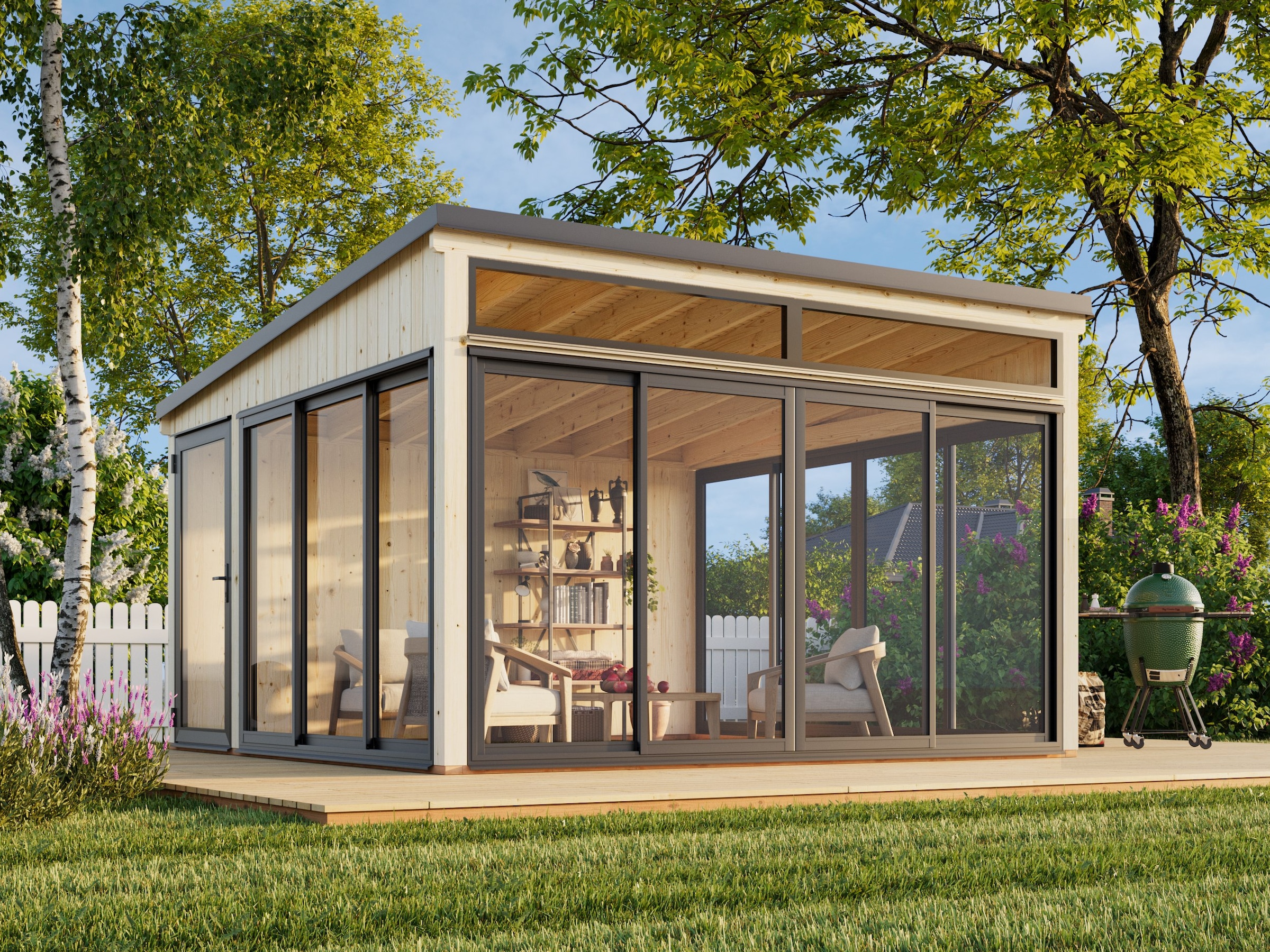 Palmako Holzpavillon »Saga 16,6 m² Slide« BxTxH: 430x430x276 cm