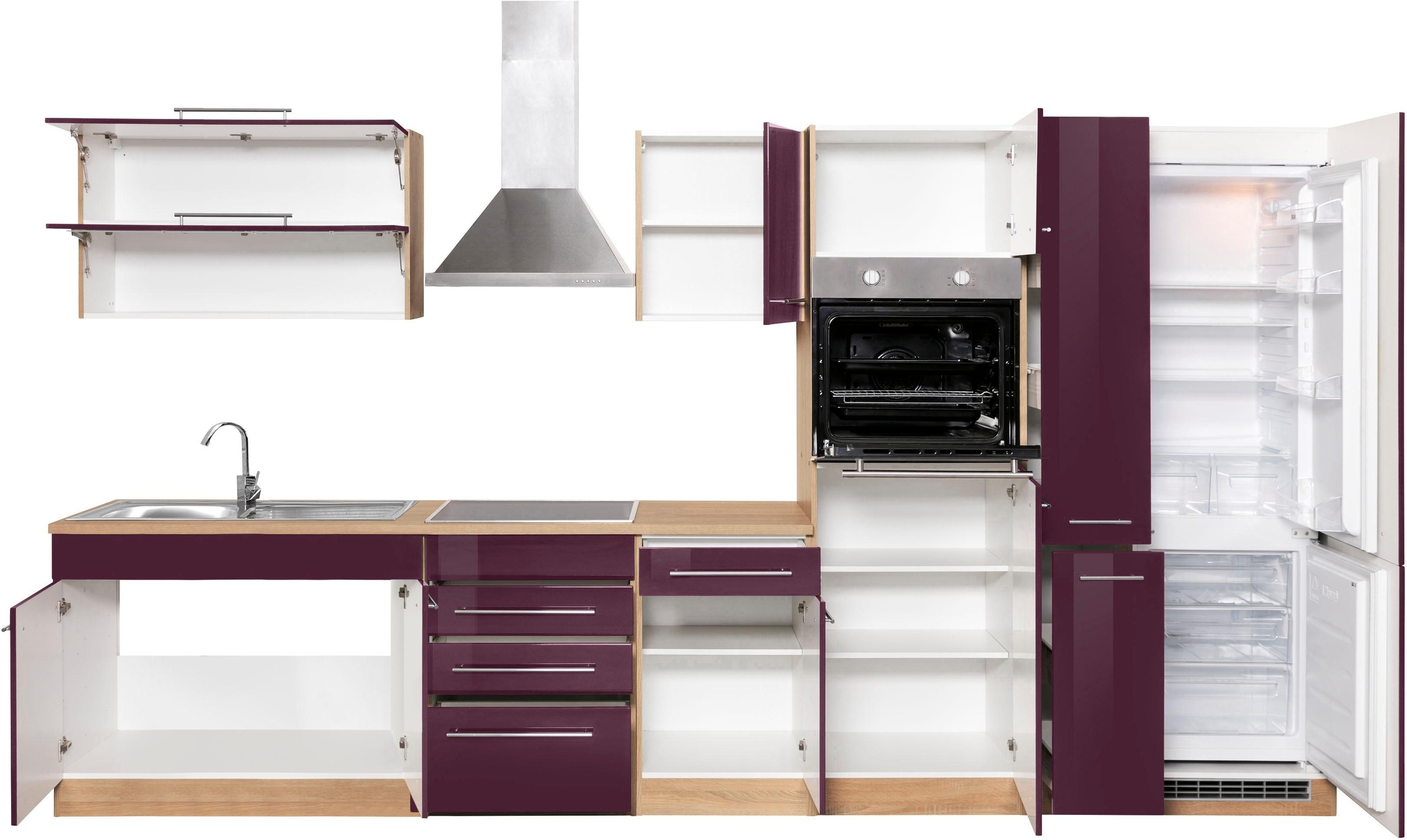 KOCHSTATION Küchenzeile »KS-Eton«, ohne E-Geräte, Breite 360 cm