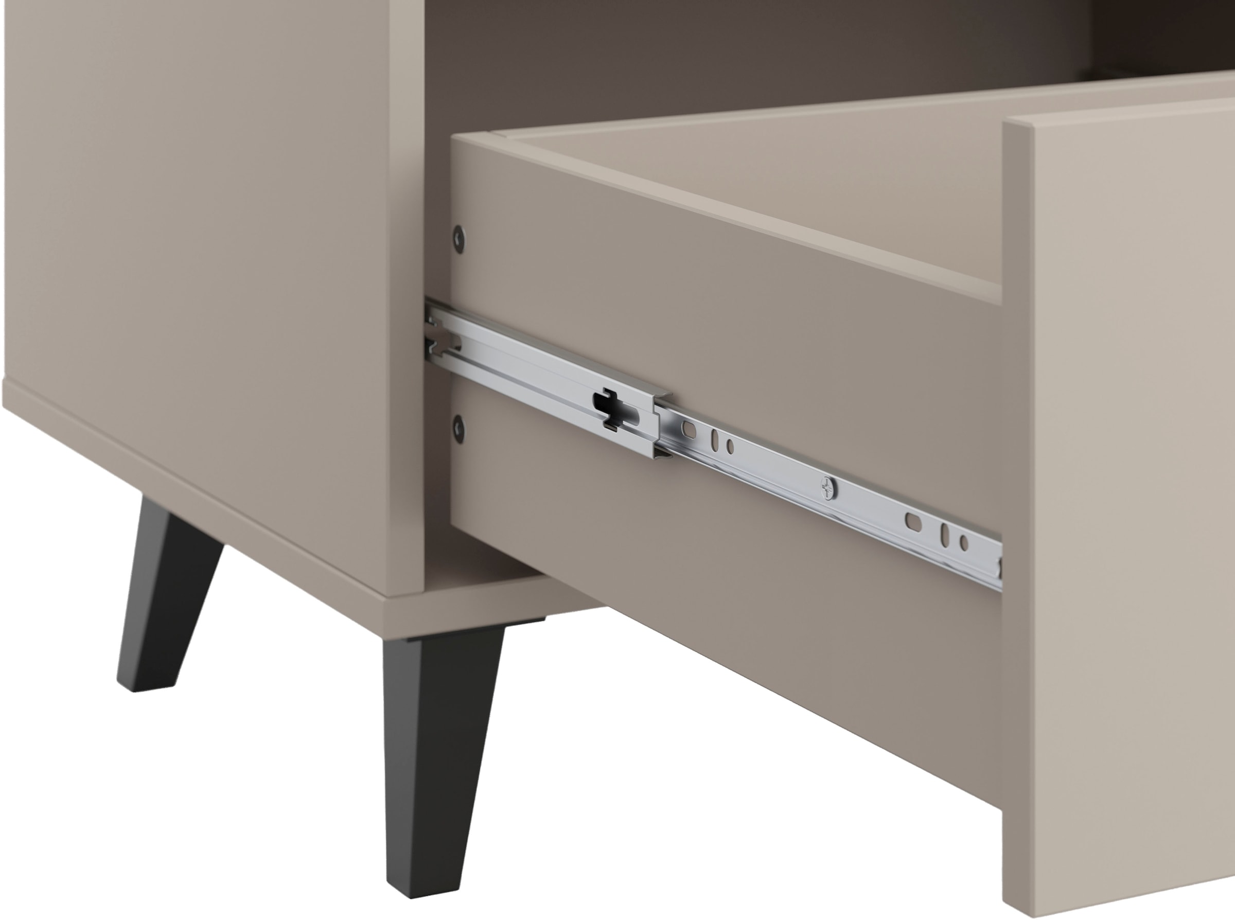 OTTO home Highboard »Oslo, B/H/T: 85/140/33 cm« 1 Stk. tlg. Schublade, höhenverstellbare Einlegeböden, schwarze Metallgriffe
