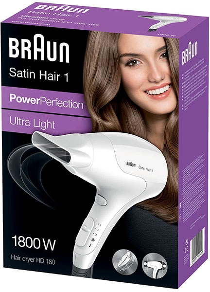 Braun 1800 Hair Kompakt Satin W, Perfection«, 1 | ergonomisch und »Braun Power Haartrockner kaufen günstig