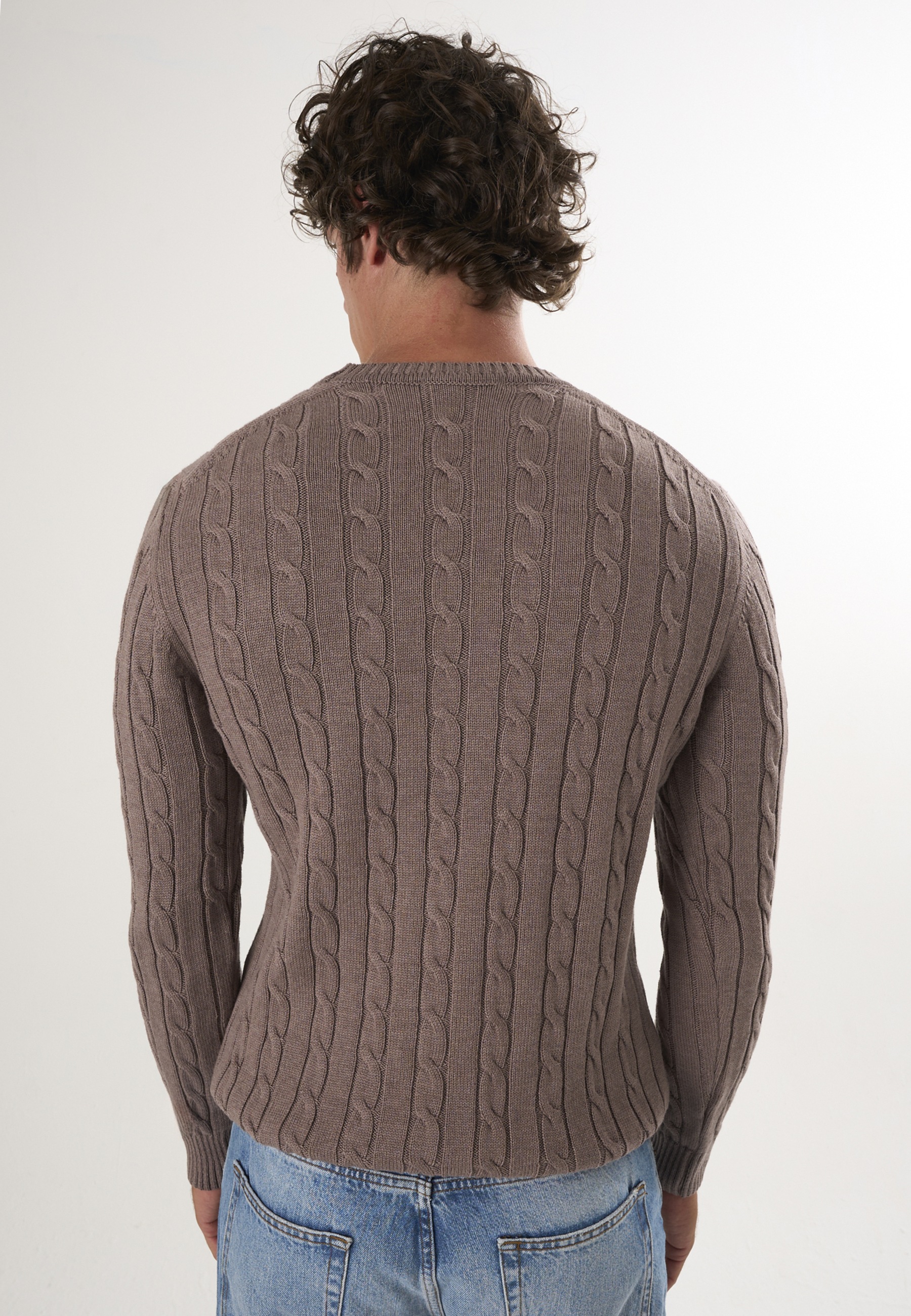 Felix Hardy Rundhalspullover »Pullover mit Rundhalsausschnitt aus Kabelstrick«