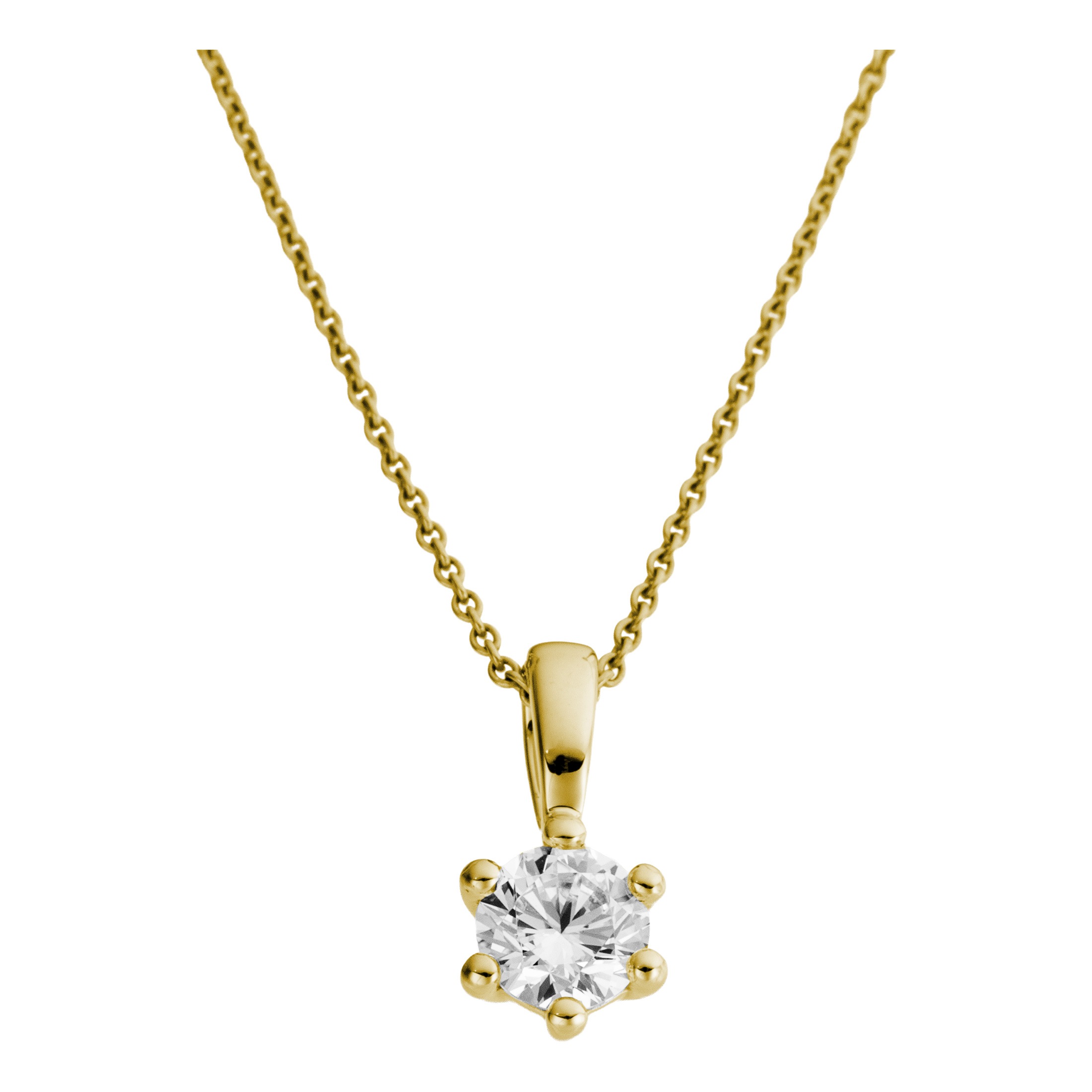 FIRETTI Damen Kettenanhänger "Schmuck Geschenk Gold 333 Halsschmuck Anhänger Solitär Lab Grown", 0,25 VS = sehr kleine Einschlüsse, Diamanten