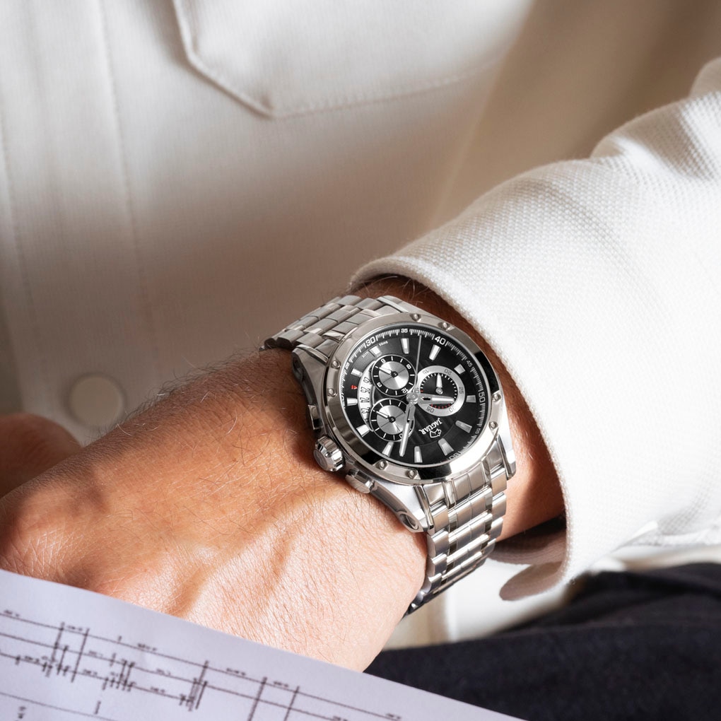 Jaguar Chronograph »Special Edition«, (Set, 3 tlg., mit Wechselband und Bandwechsler), Quarz,Armbanduhr,Herrenuhr,Swiss Made,Edelstahlarmband,Stoppfunktion