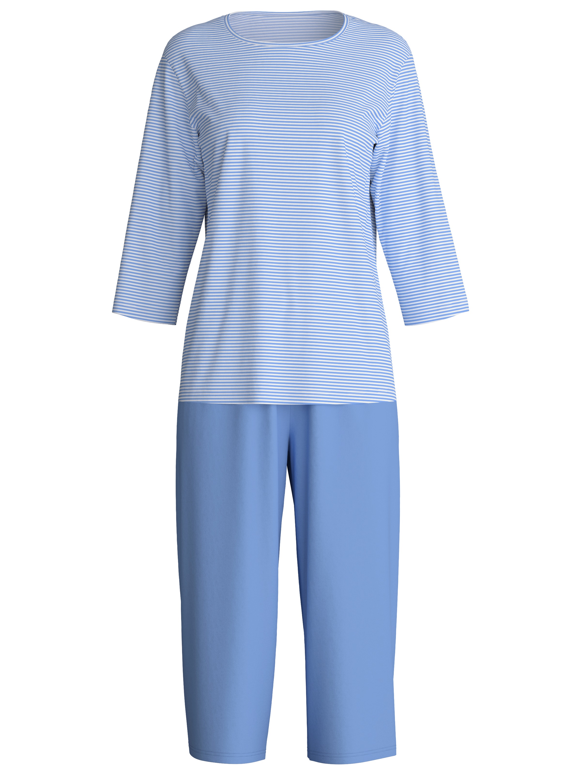 CALIDA Capri-Pyjama »Lovely Nights«, (2 tlg.), Rundhalsausschnitt, Baumwolle, atmungsaktiv, 3/4-Länge