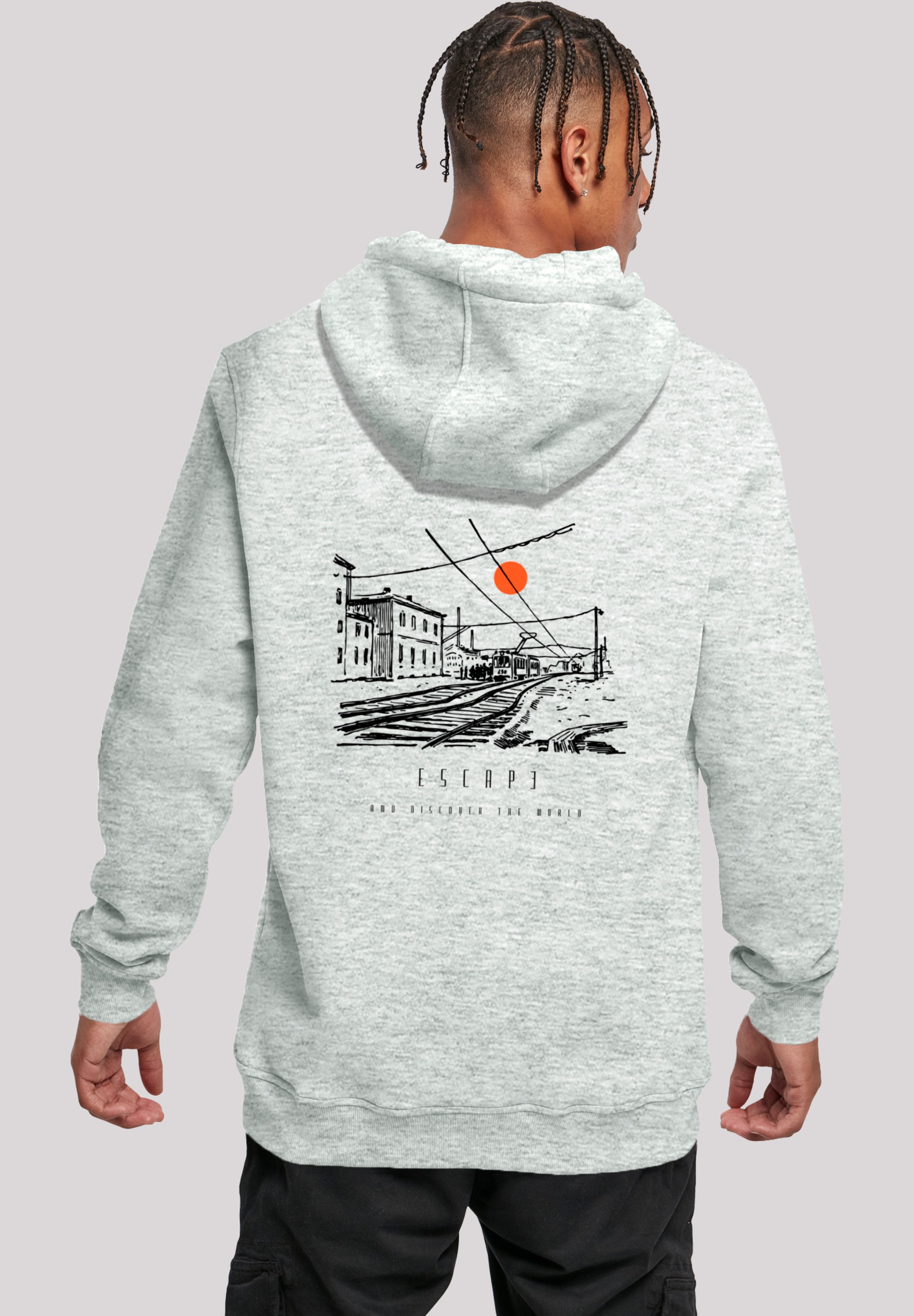 F4NT4STIC Kapuzenpullover "Escape Discover the World Town Train Station", P günstig online kaufen