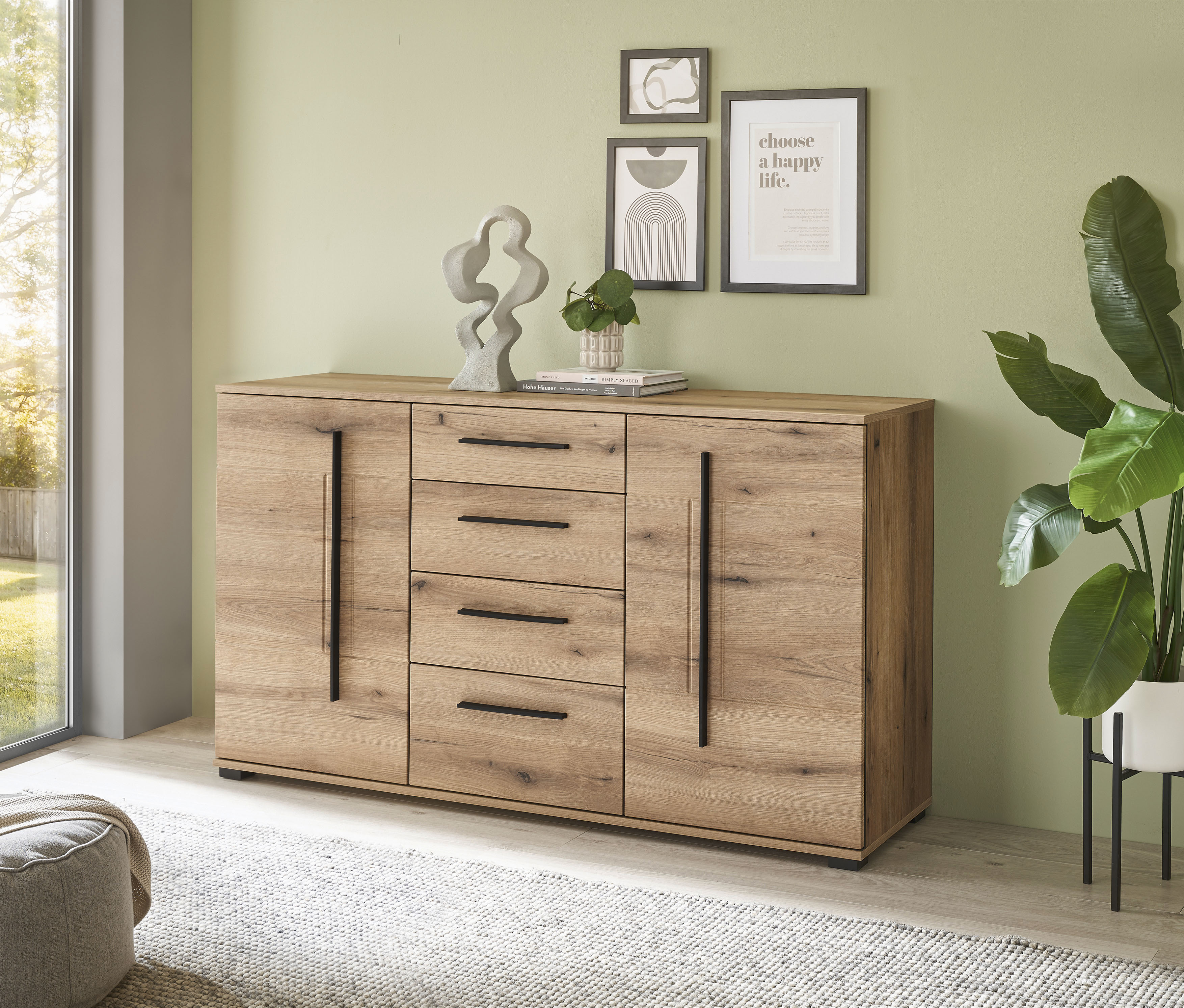 Thumbnail - INOSIGN Wohnwand "Cantara, moderne Anbauwand, Wohnzimmer-Set, in Eiche Evoke oder Weiß" Set