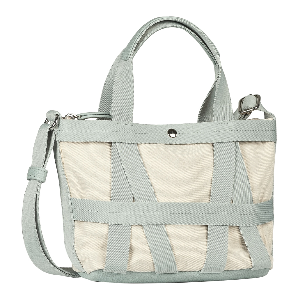 TOM TAILOR Denim Shopper »Jada« Damen Umhängetasche, Handtasche mit schückendem Gewebebandgitter