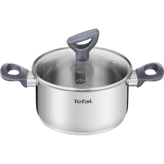 Tefal Topf-Set »Daily Cook«, Edelstahl, (Set, 11 tlg.), Edelstahl-Töpfe mit  stehendem Deckel,Ausguss,alle Herdarten,Induktion kaufen | BAUR