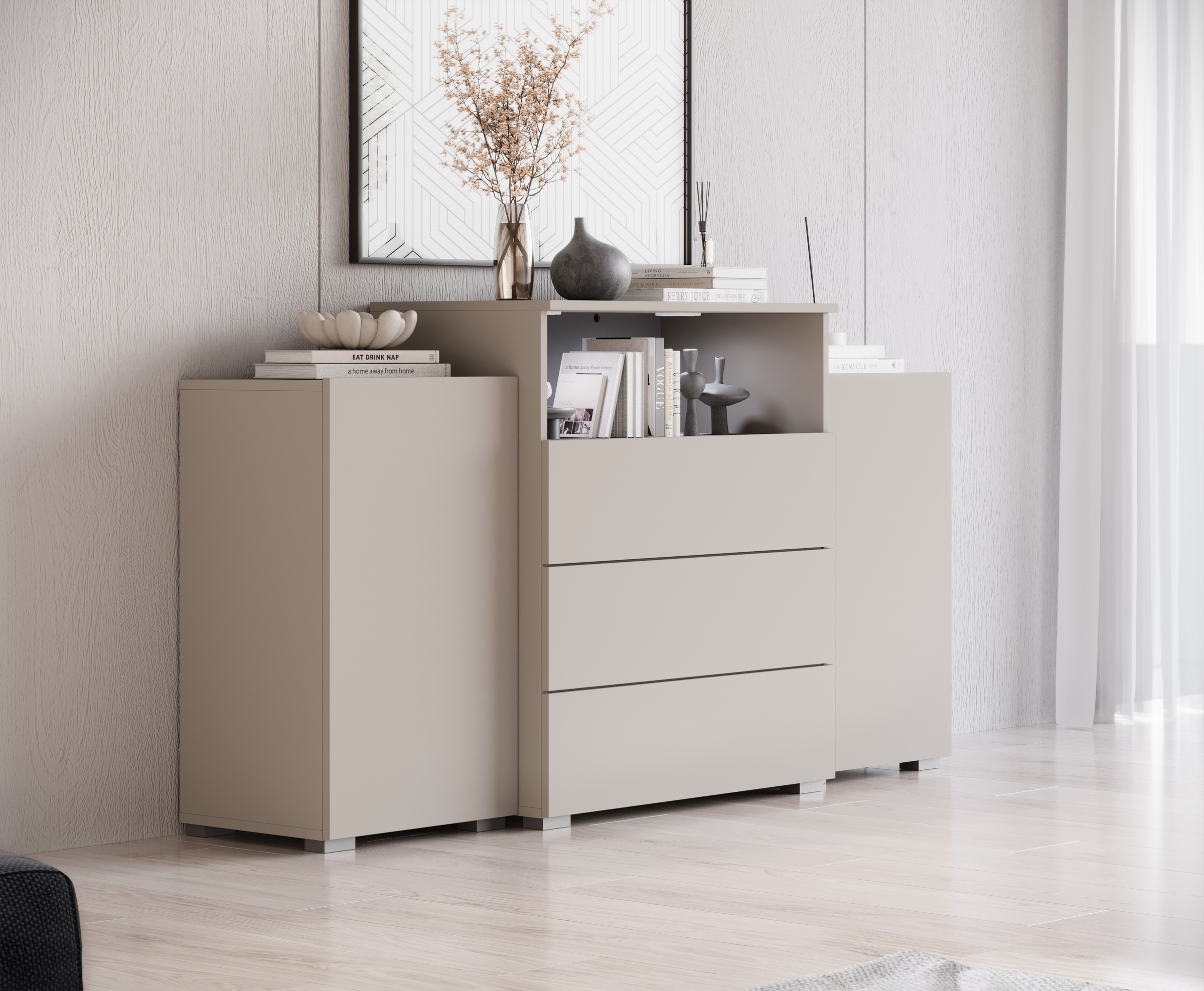 Thumbnail - Home affaire Sideboard "URBAN III" Moderne Kommode mit 3 Schubladen und 4 Fächern, Breite 150 cm