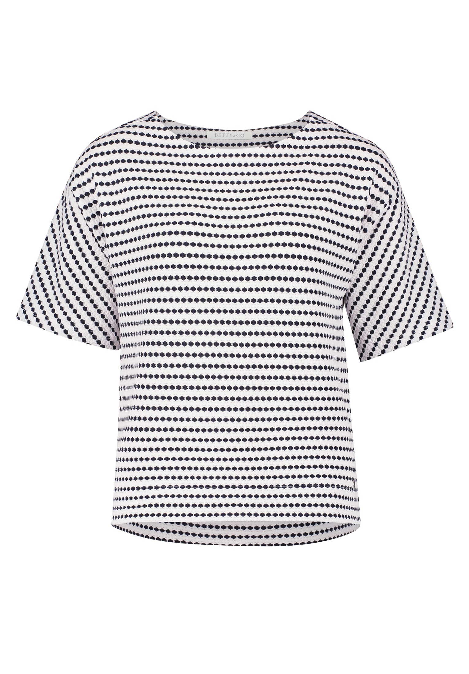 Betty&Co Kurzarmshirt »Betty & Co Sweatpullover mit Rundhalsausschnitt«, (1 tlg.), Struktur