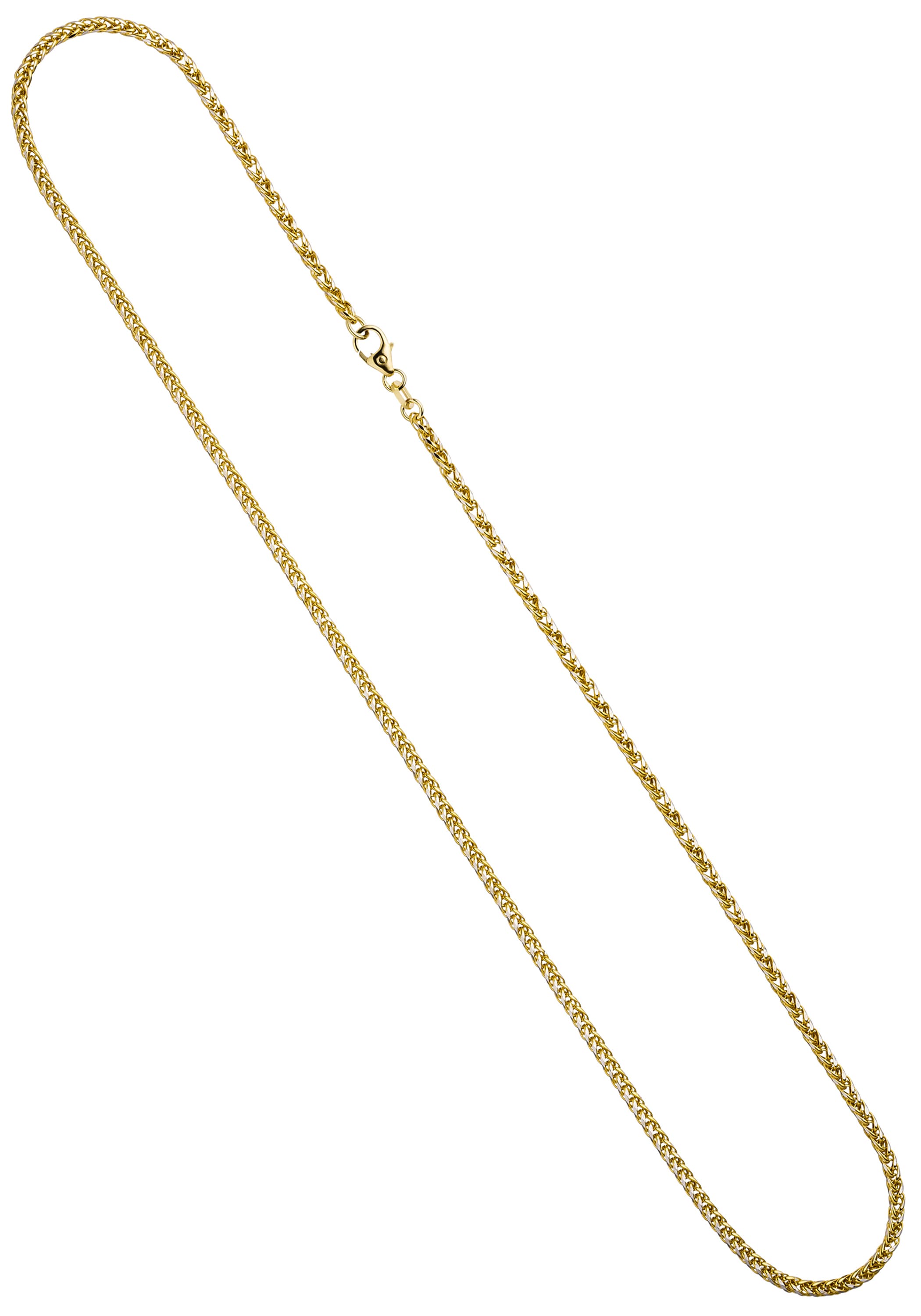 JOBO Goldkette Zopfkette 585 Gold bicolor 45 cm 1,9 mm