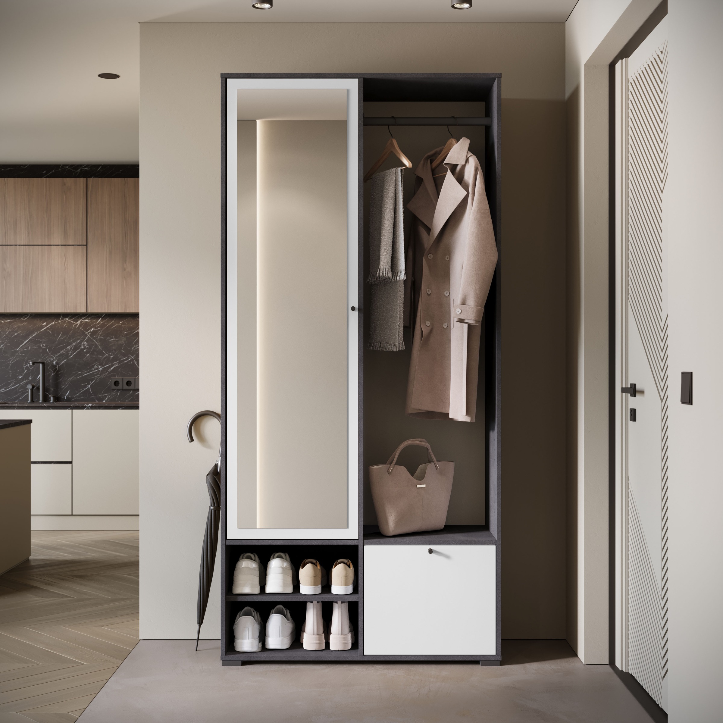 Home affaire Garderobenschrank "DINO Kompaktgarderobe, Garderoben-Set DINO" günstig online kaufen