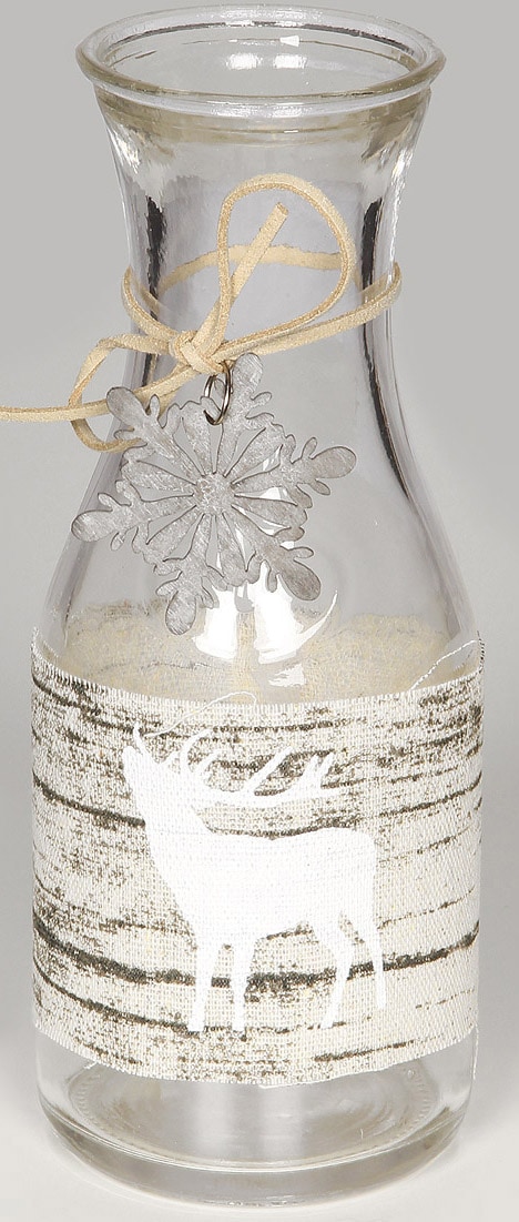 Tischvase »Weihnachtsdeko«, (Set), Weihnachtsglas mit Winterwald-Motiv