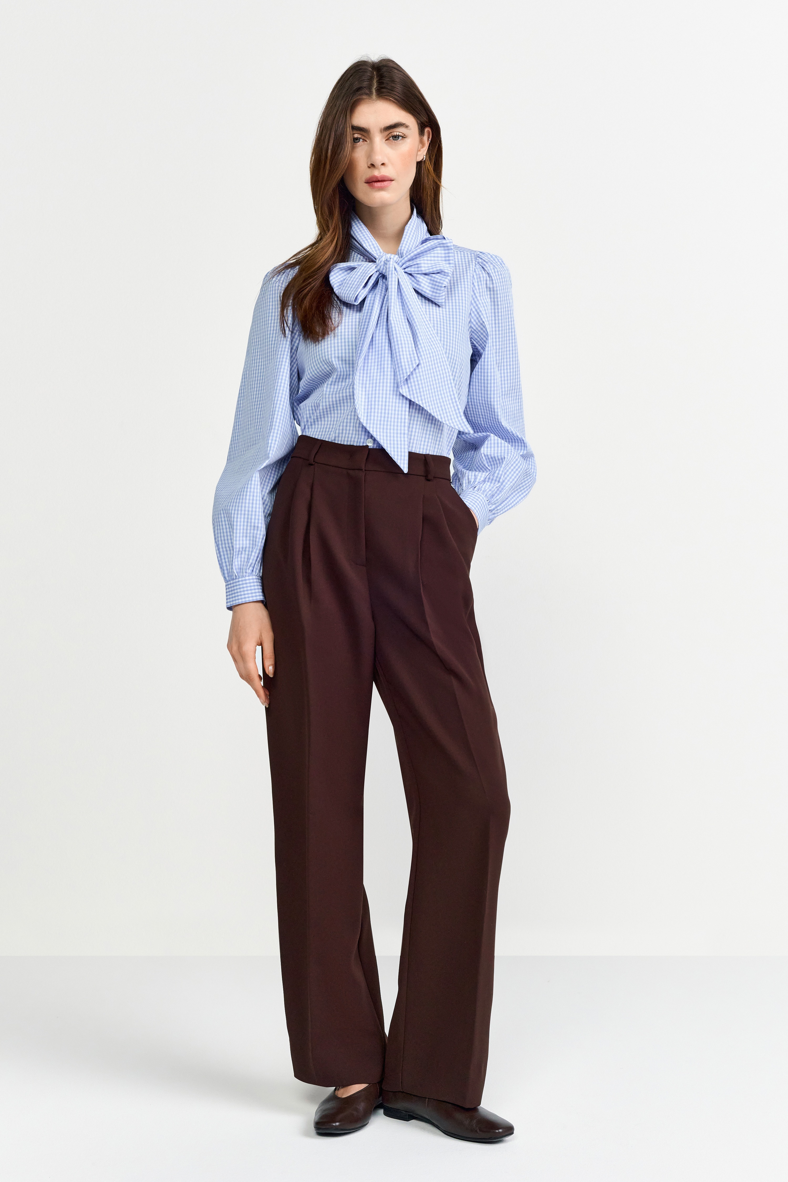 Thumbnail - RICHROYAL Karobluse mit Schleifenkragen, femininer Schnitt, Puffärmel