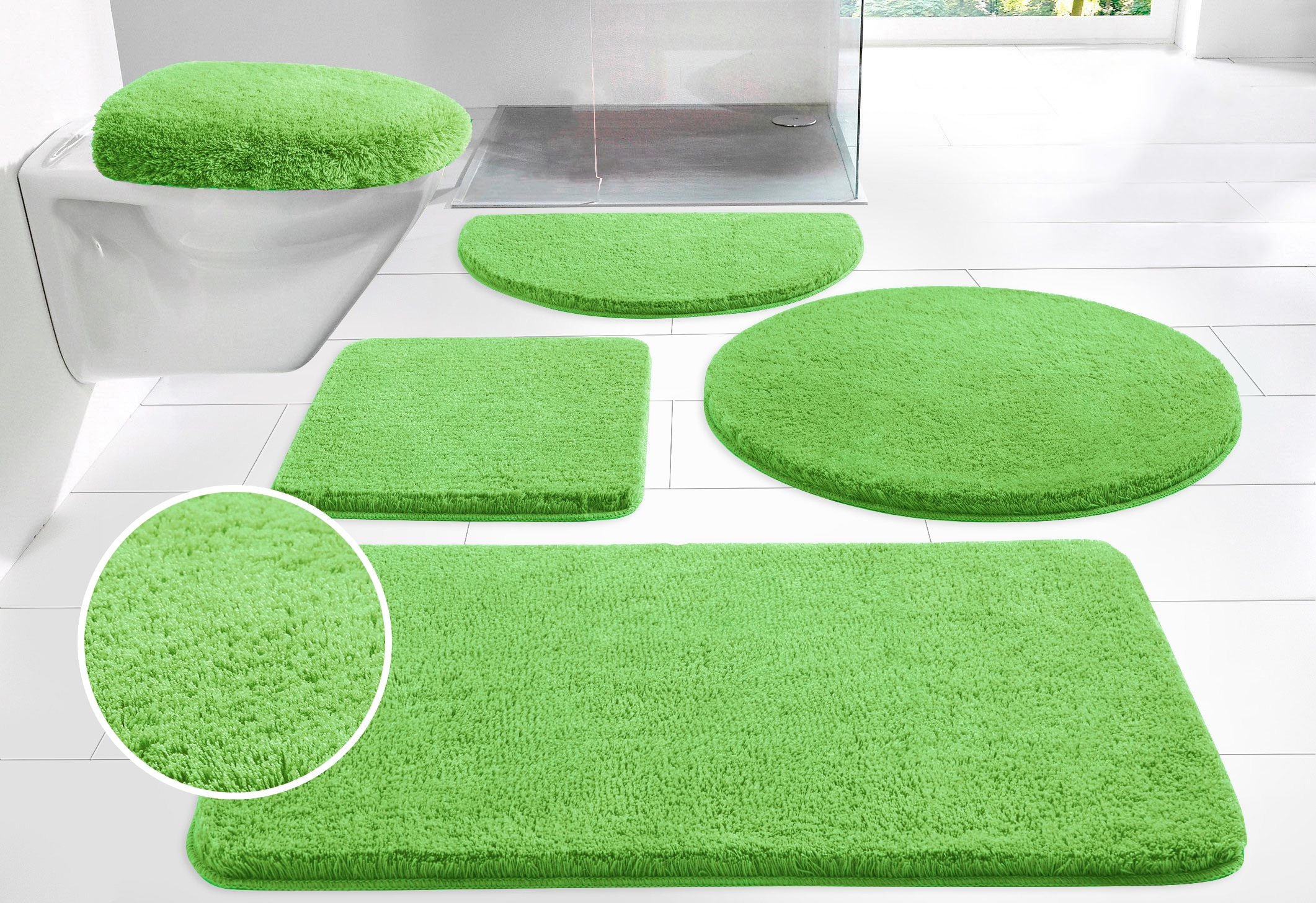 my home Badematte "Merida, Badvorleger, Badezimmer Teppich" Höhe 32 mm ruts günstig online kaufen