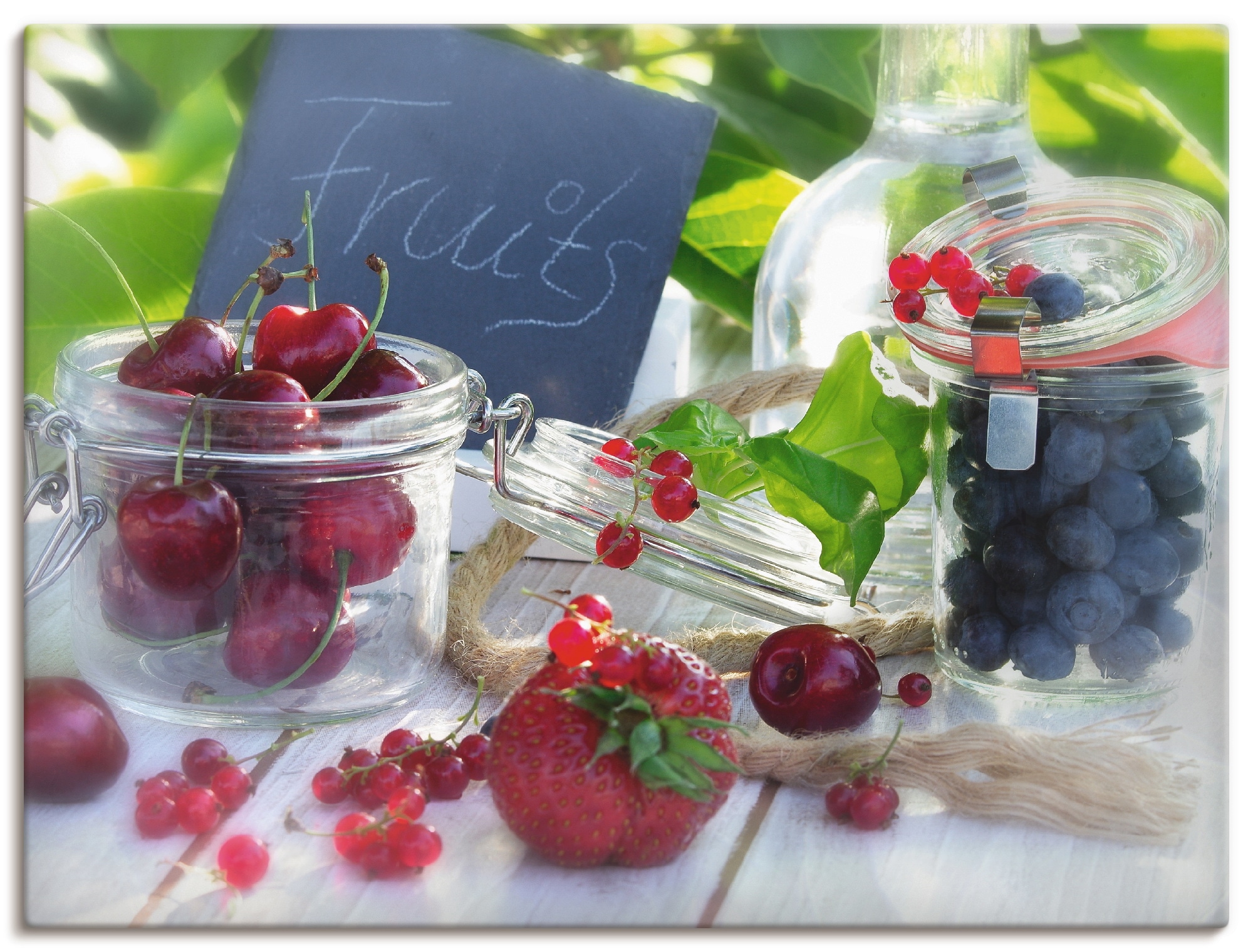 Artland Leinwandbild "Frischer Früchte Sommer" Lebensmittel 1 Stk. tlg. auf Holzrahmen gespannt