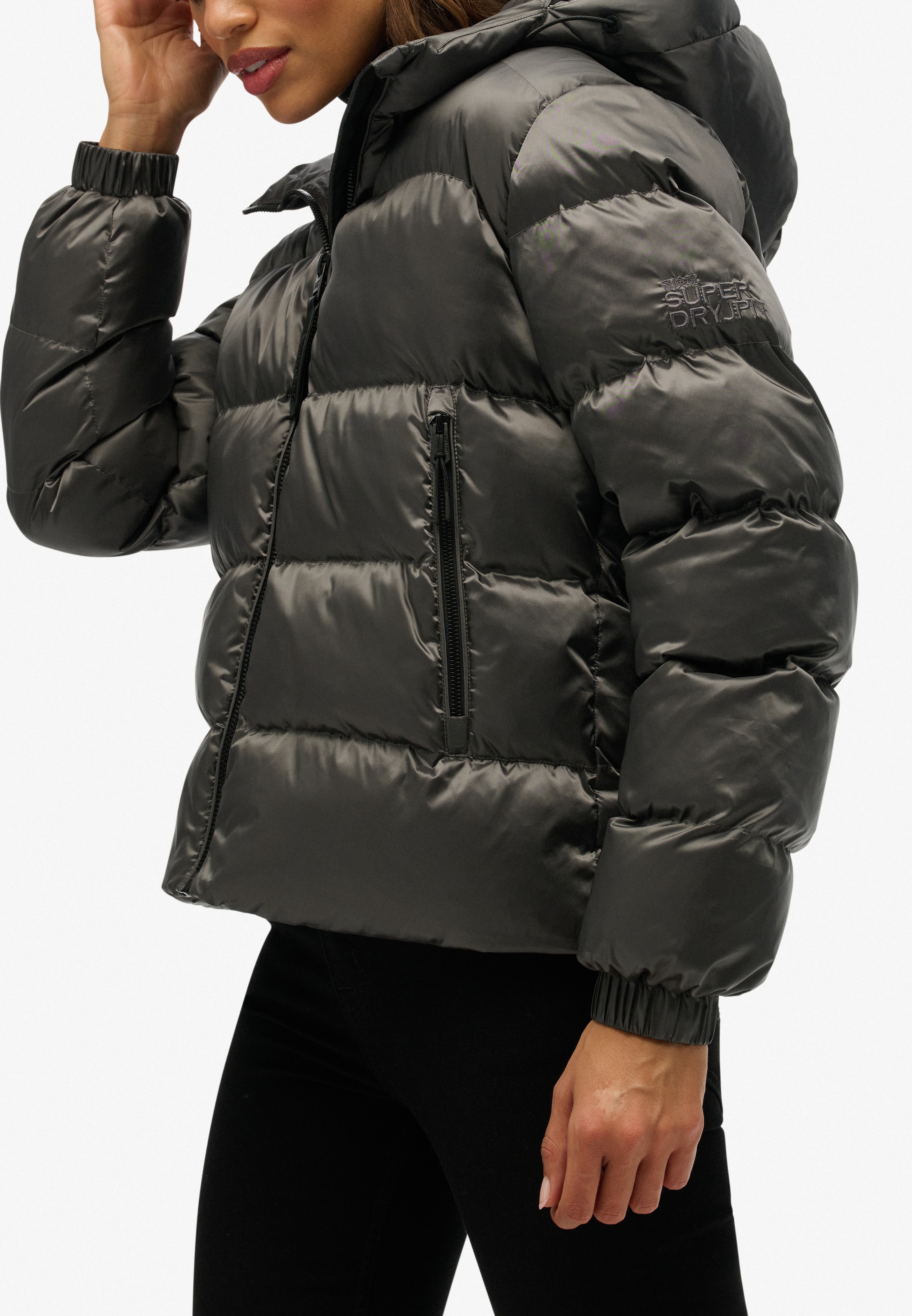 Superdry Steppjacke »HOODED LUXE SPORTS PUFFER«, mit Kapuze