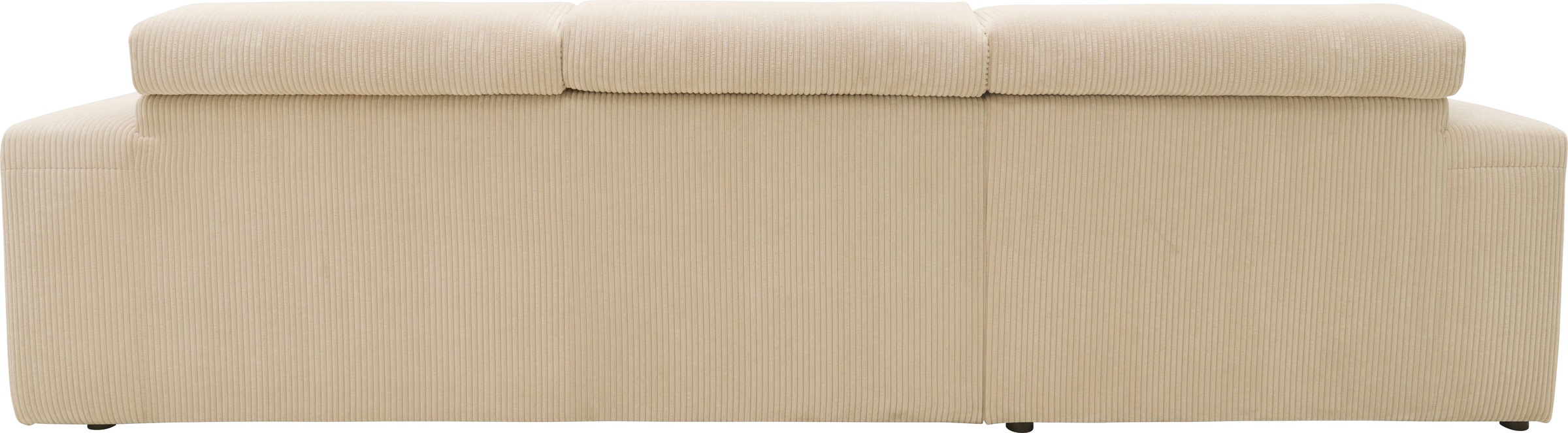 DOMO collection Ecksofa »Brandon B/T: 289/177 cm, belastbar bis 140kg/ Sitz, L-Form«, ohne Sitztiefenverstellung, Cord, creme