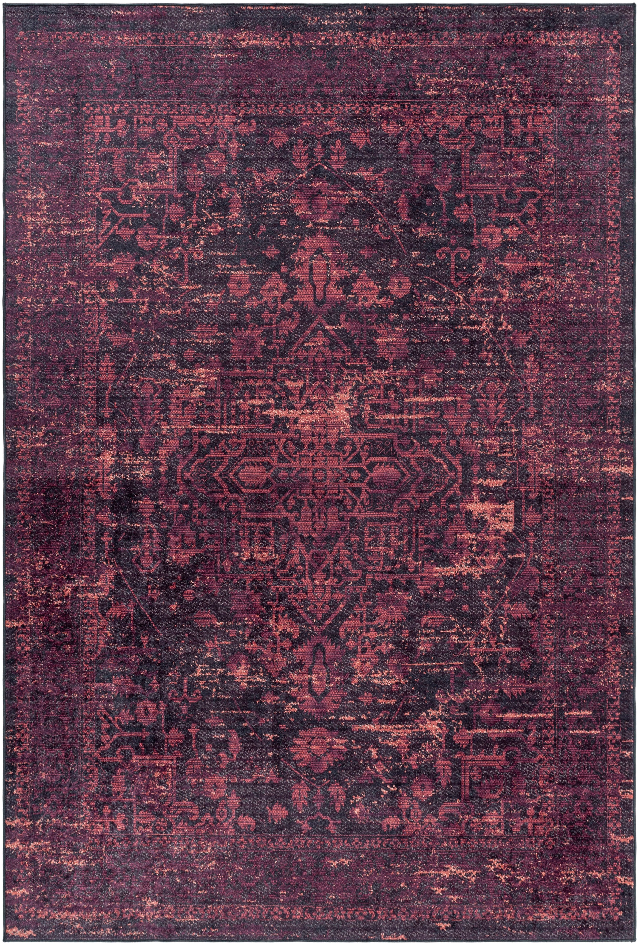 Teppich AYYILDIZ TEPPICHE "FIESTA 4304", rot, B:80cm H:6mm L:150cm, Polyester, Teppiche, Teppich, Läufer, pflegeleichter Kurzflorteppich, moderne Vintage Optik 2