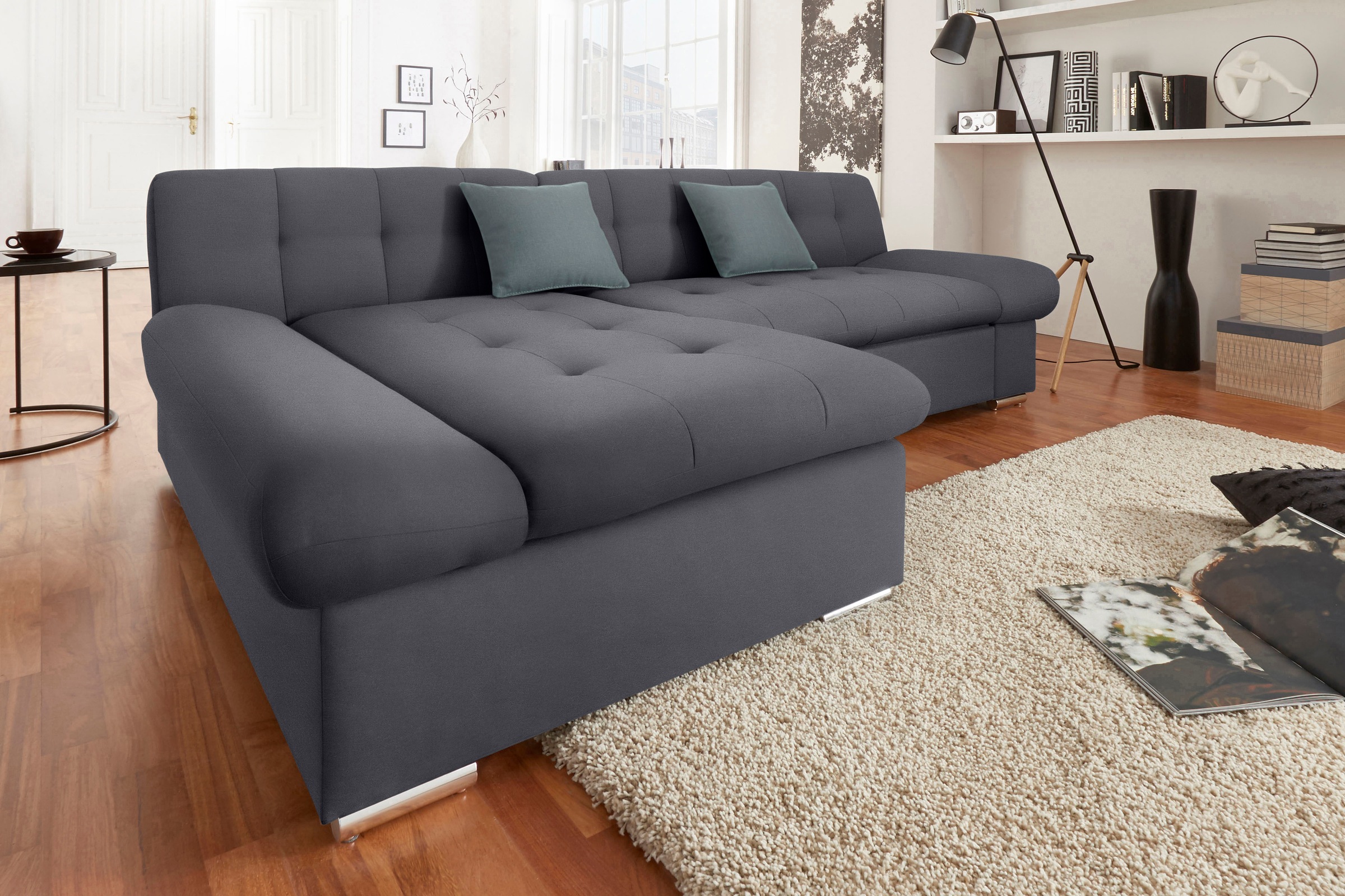 TRENDMANUFAKTUR Ecksofa "Reggae II, moderne Optik, Armteilverstellung, B/T günstig online kaufen